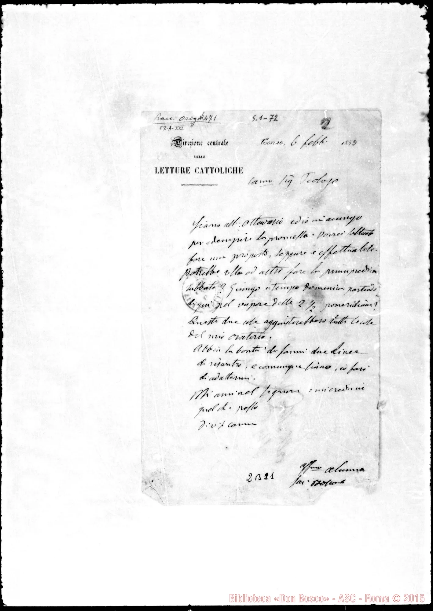 Fotogramma B 11 — Appendini Giovanni Battista, teologo