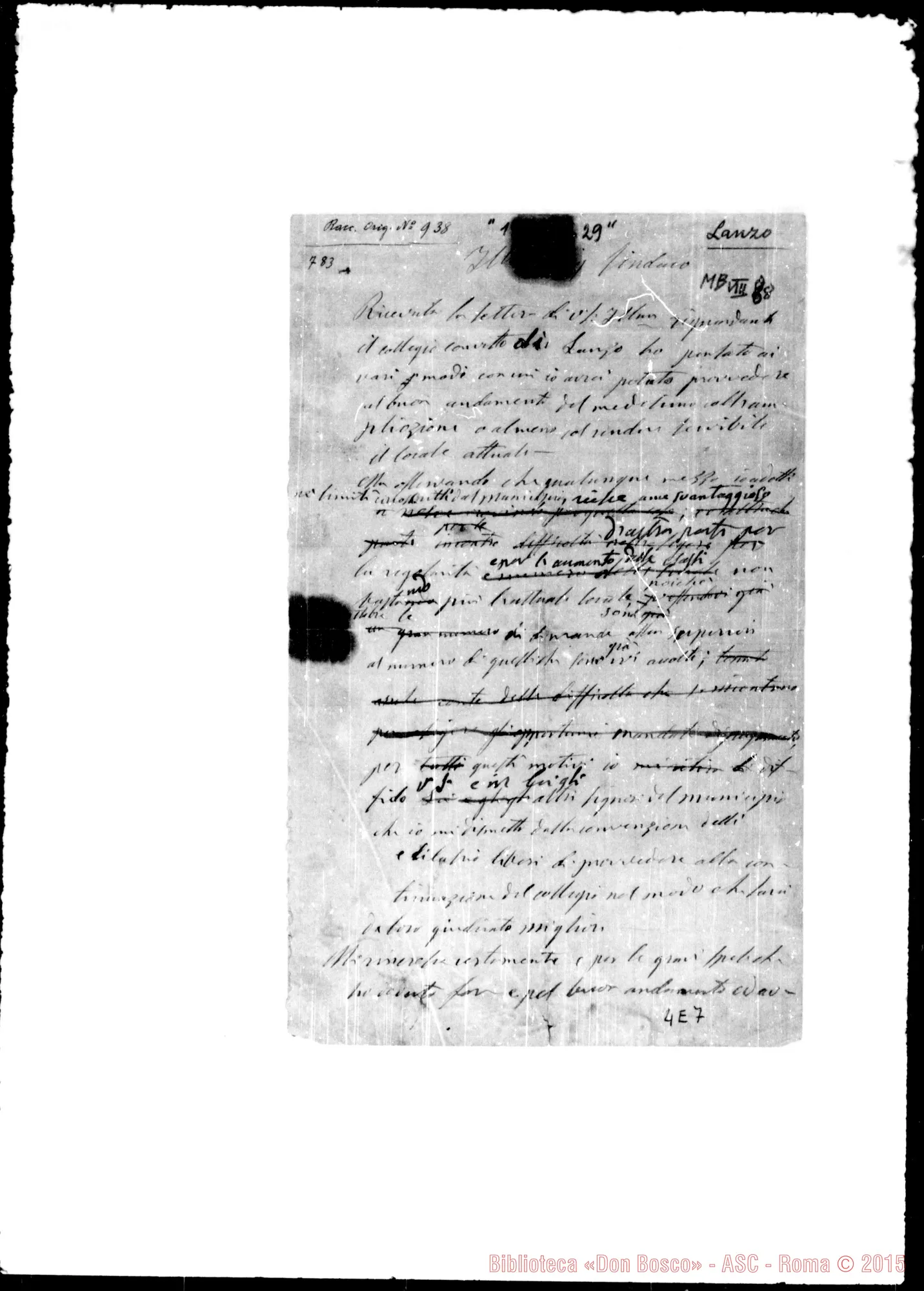 Fotogramma E 7 — Autorità: Sindaci: Lanzo