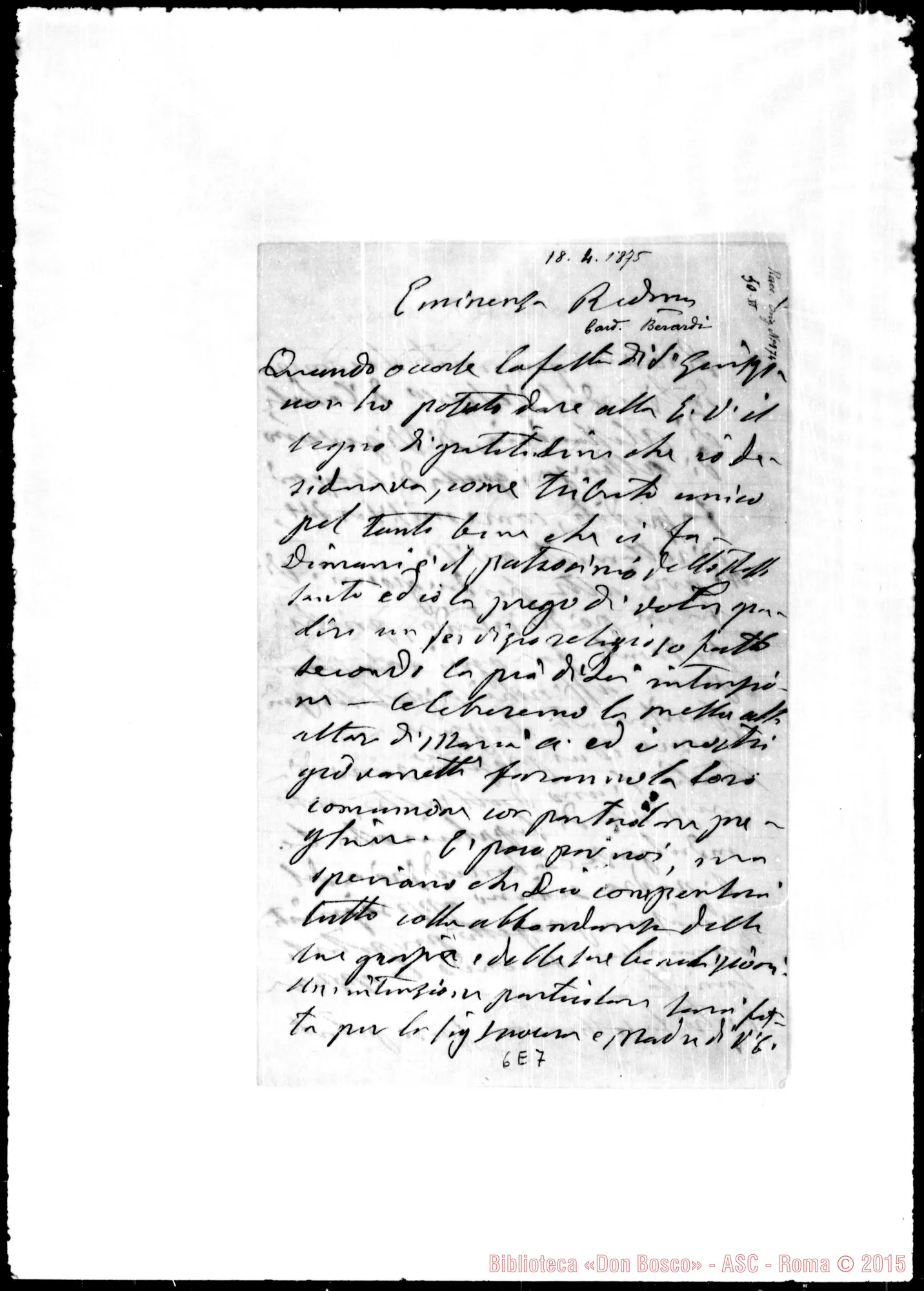 Fotogramma E 7 — Berardi Giuseppe, Cardinale