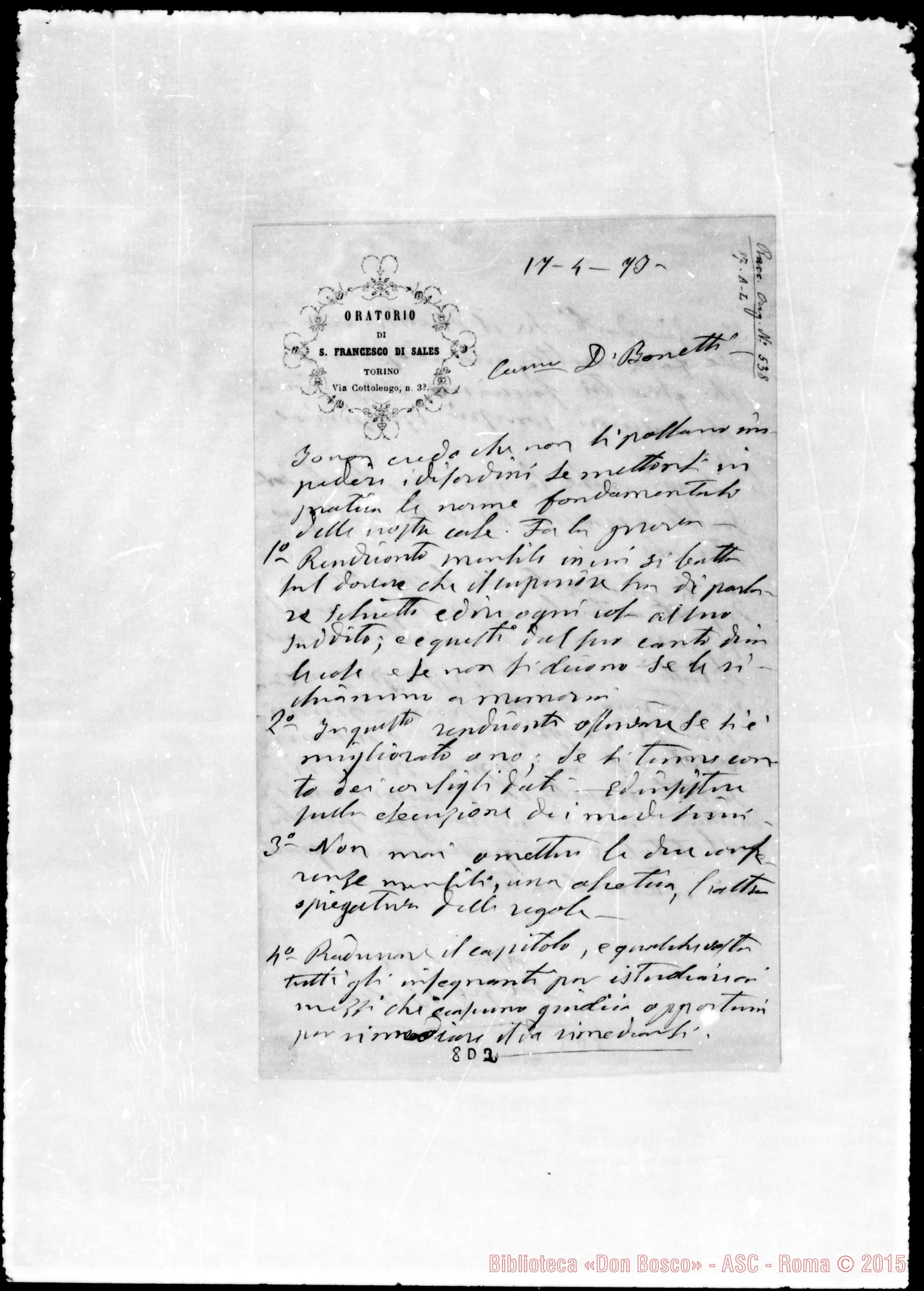 Fotogramma D 2 — Bonetti Giovanni, sac. SDB