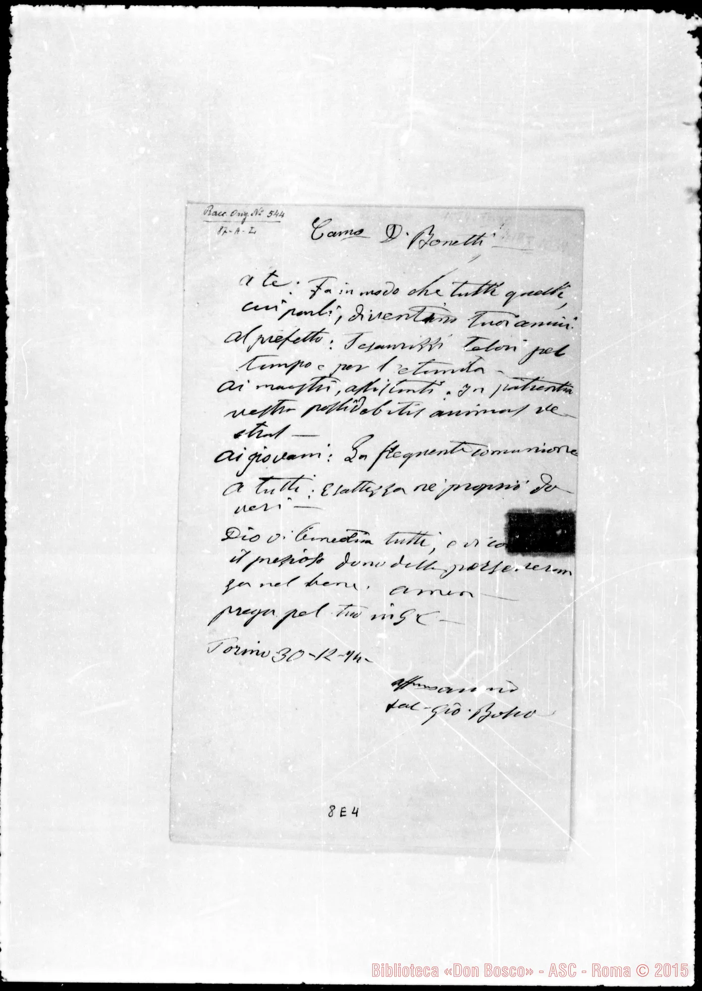 Fotogramma E 4 — Bonetti Giovanni, sac. SDB
