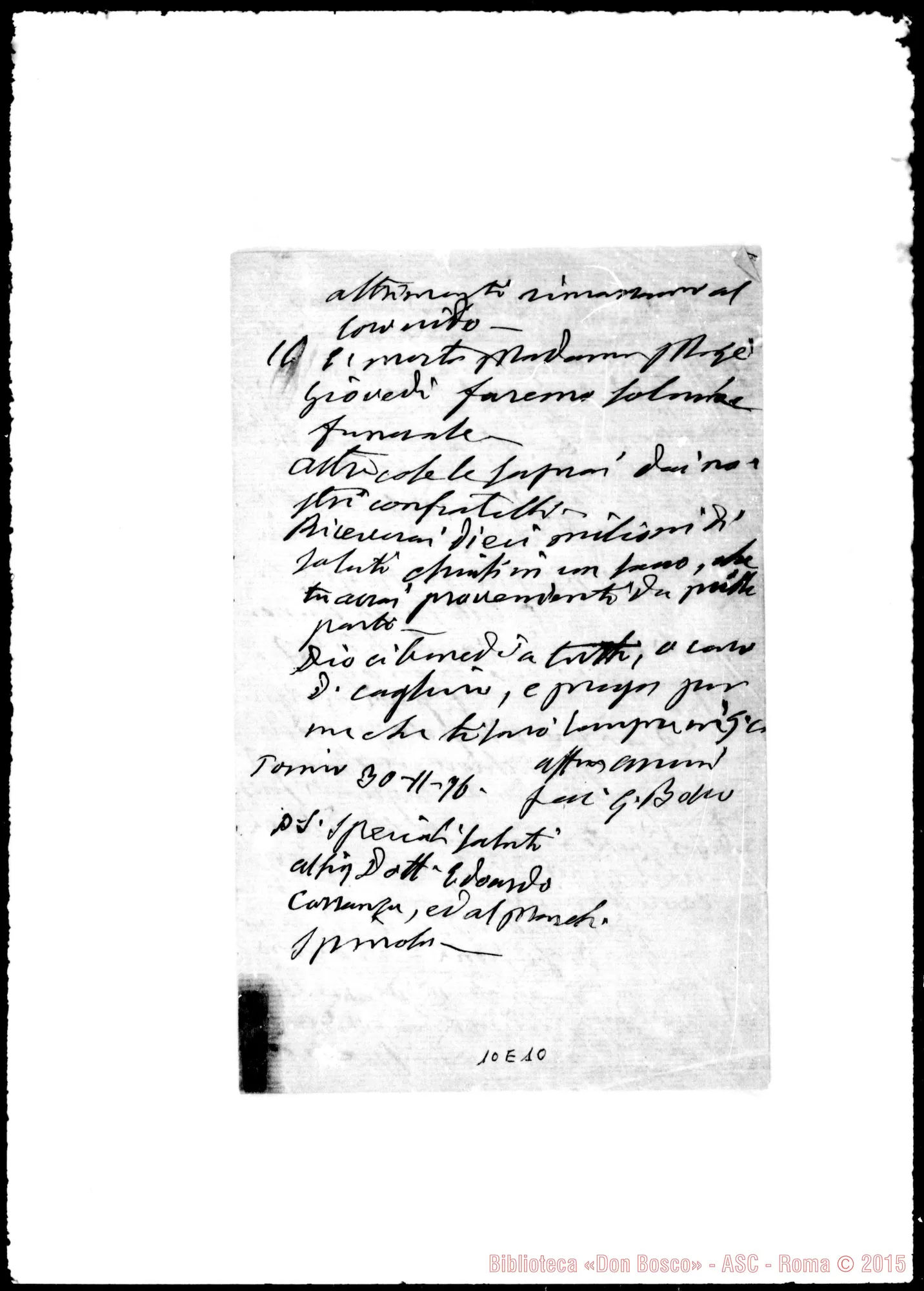 Fotogramma E 10 — Cagliero Giovanni, cardinale SDB