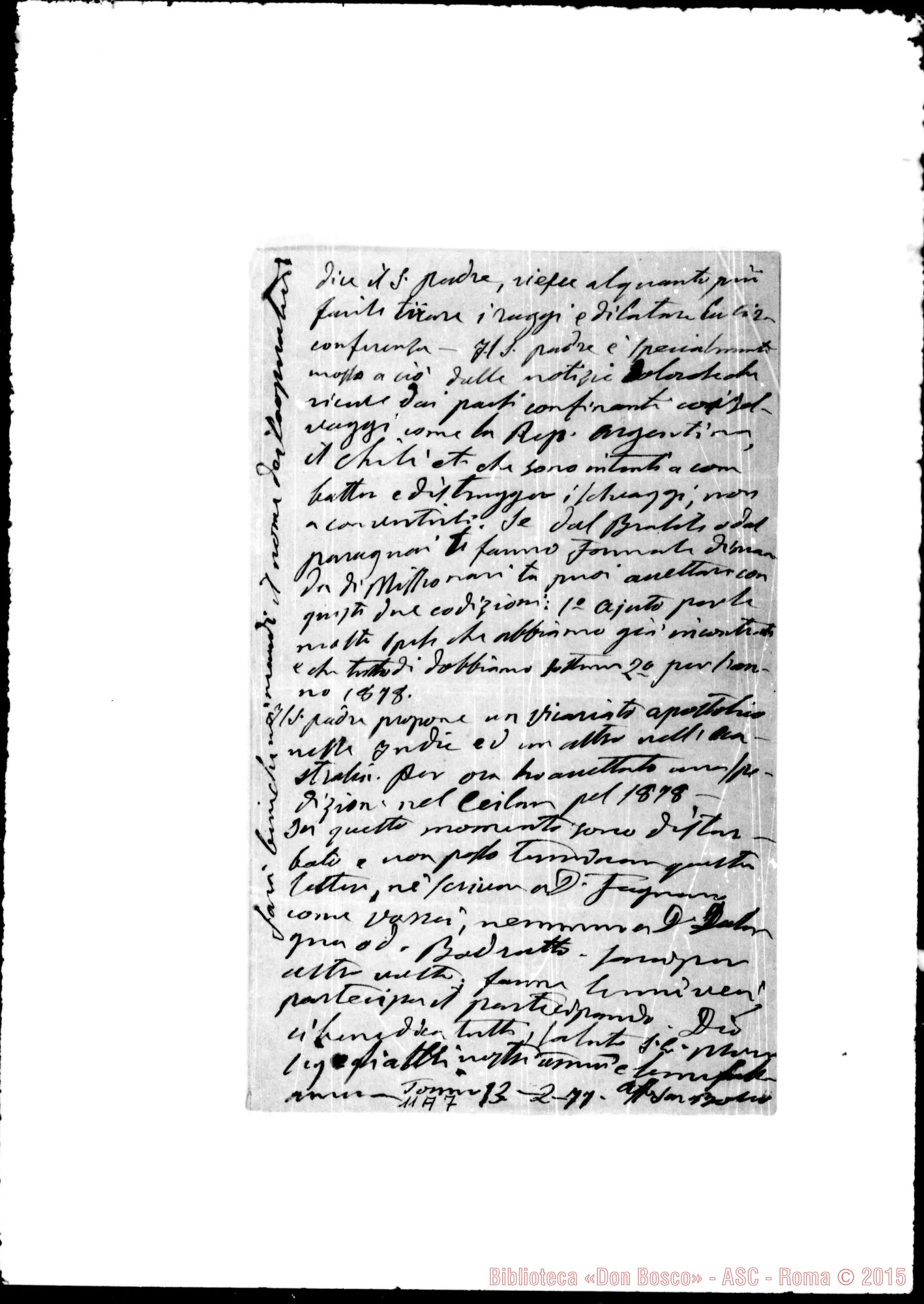 Fotogramma A 7 — Cagliero Giovanni, cardinale SDB