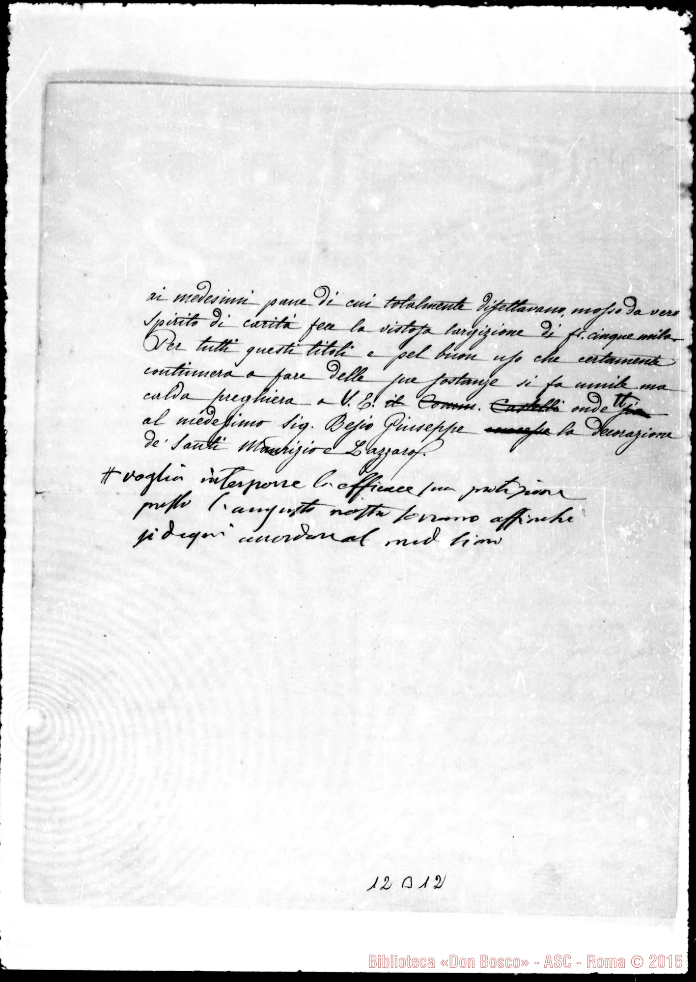 Fotogramma B 12 — Castelli Michelangelo, commendatore