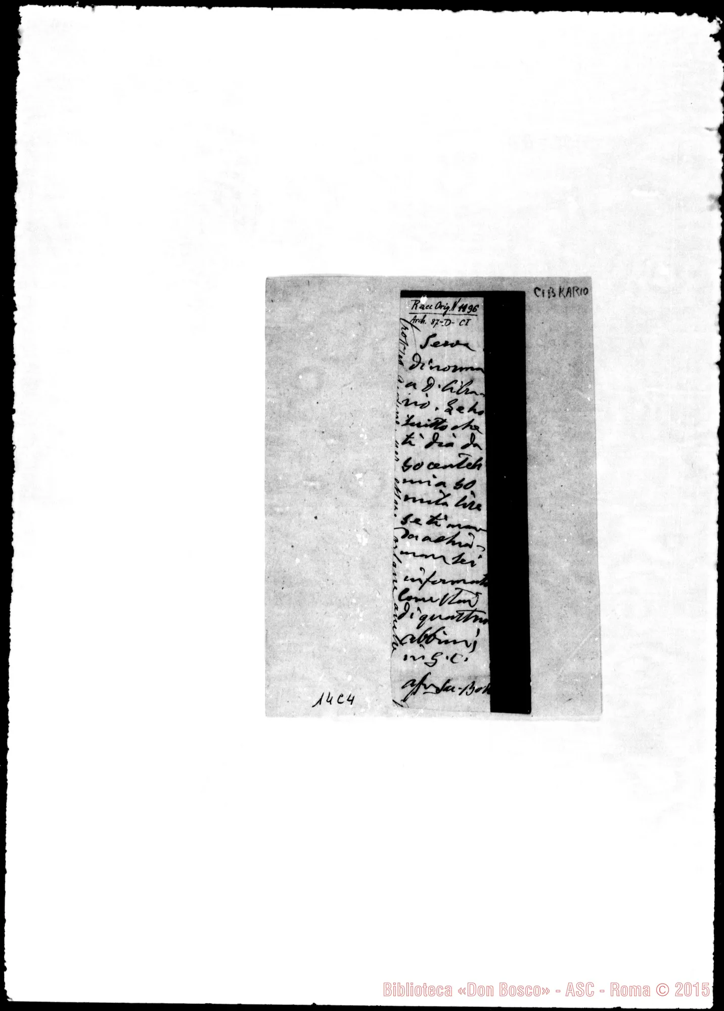 Fotogramma C 4 — Cibrario Nicolao, sac. SDB
