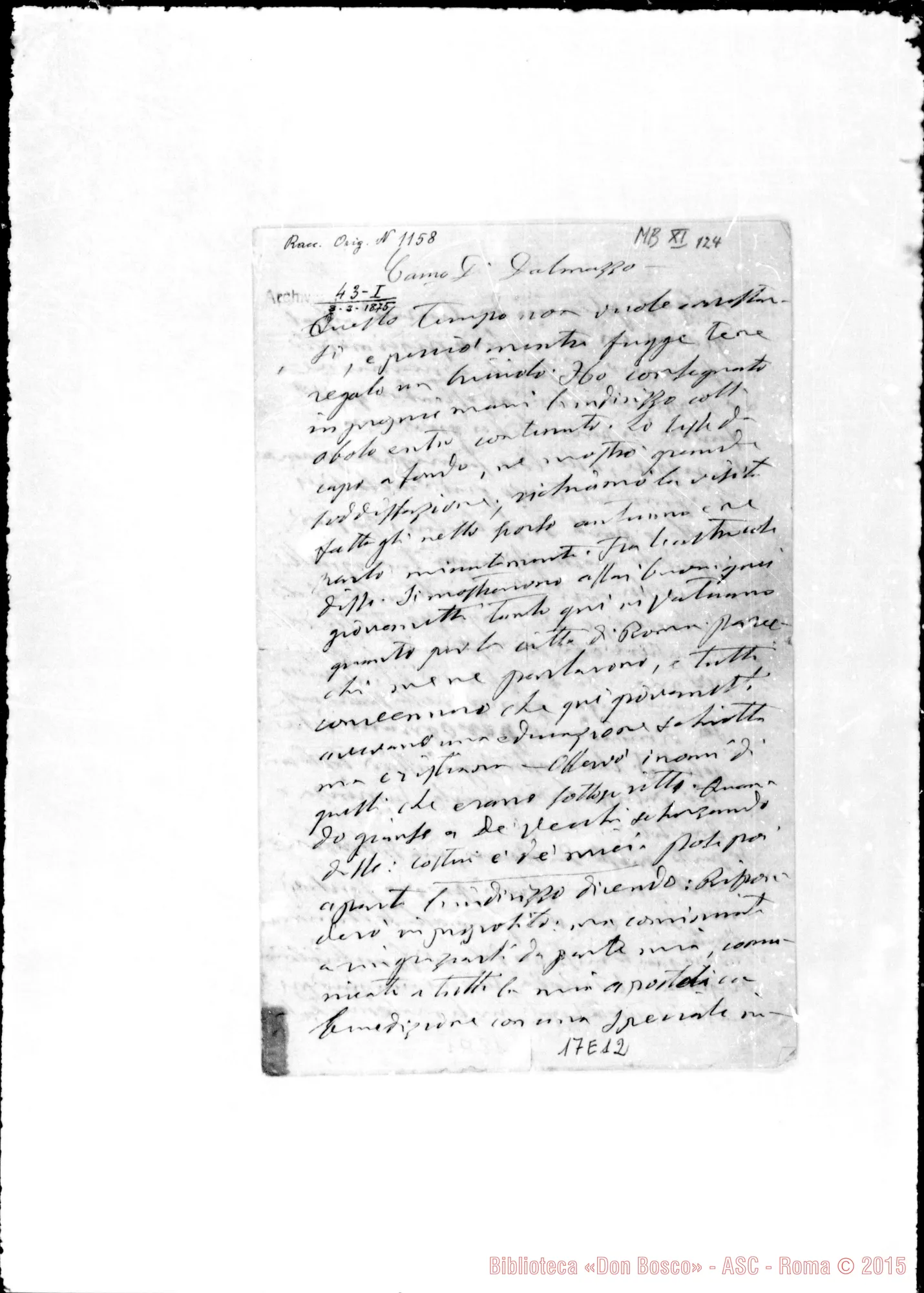 Fotogramma E 12 — Dalmazzo Francesco, sac. SDB