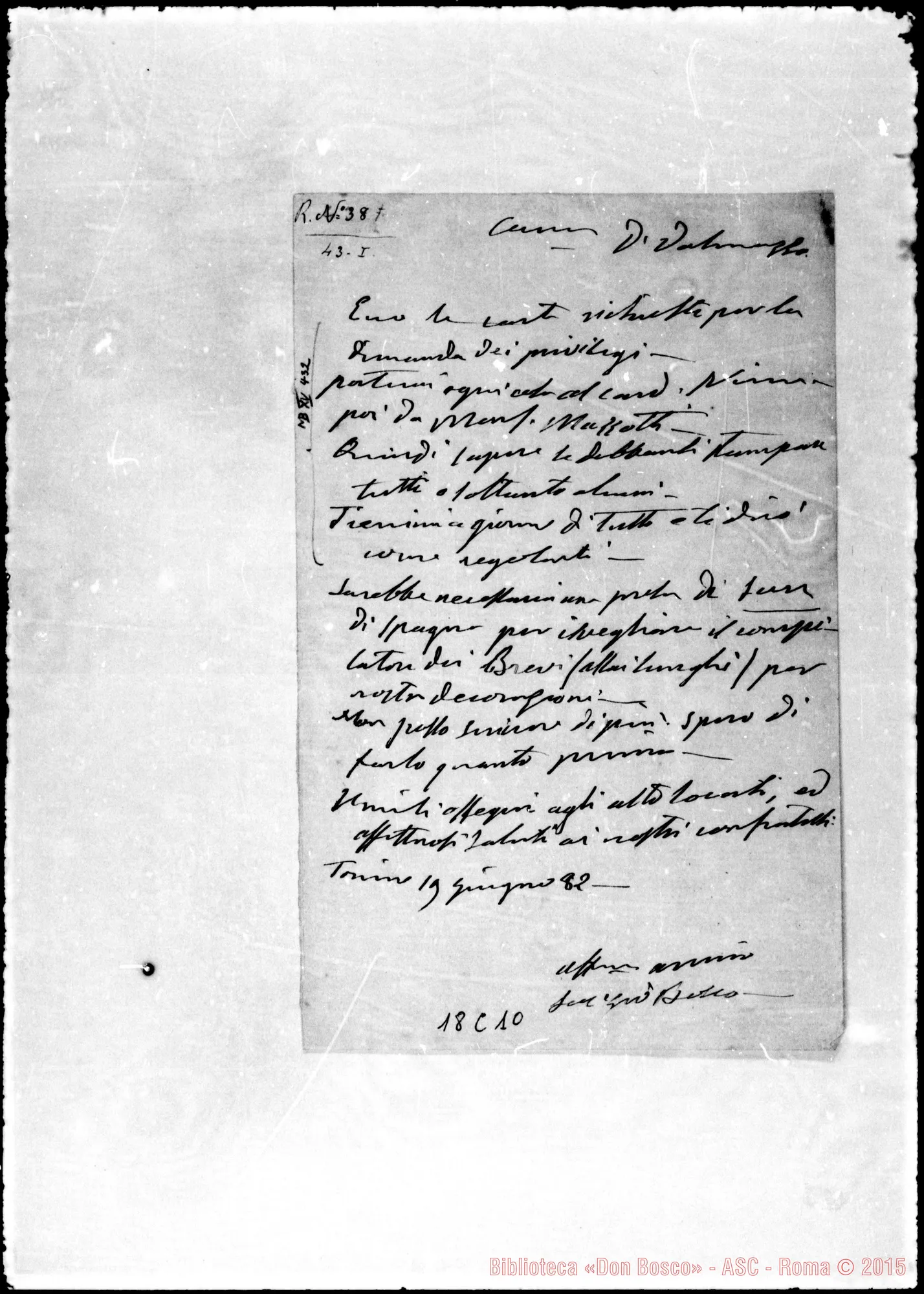 Fotogramma C 10 — Dalmazzo Francesco, sac. SDB