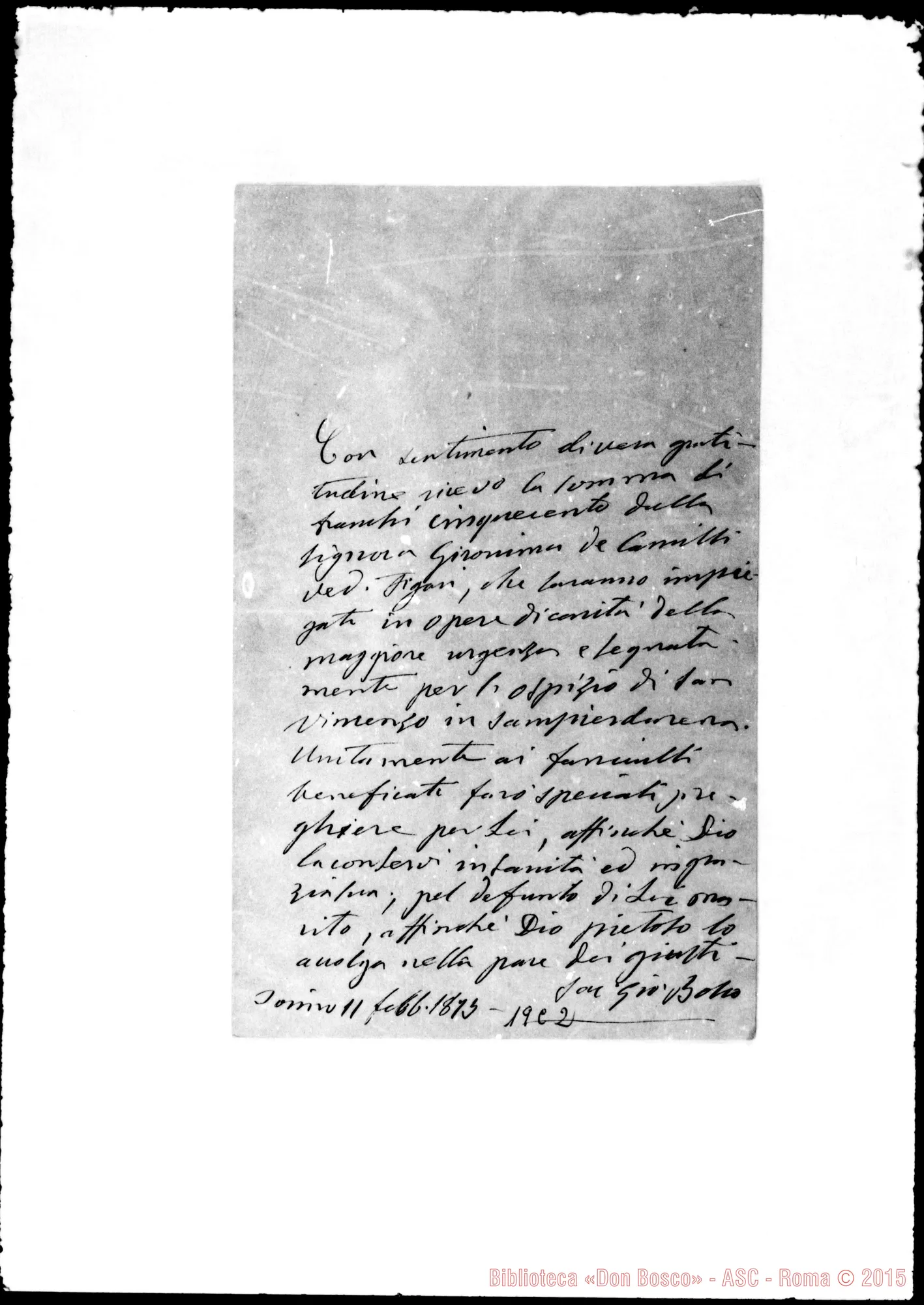 Fotogramma C 2 — De Camilli Geronima, ved.