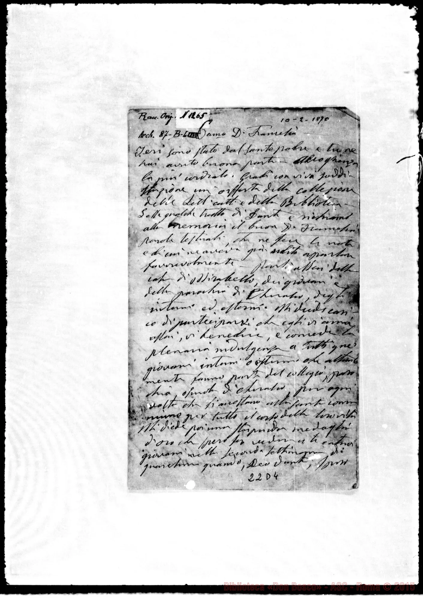 Fotogramma D 4 — Francesia Giovanni, sac. SDB