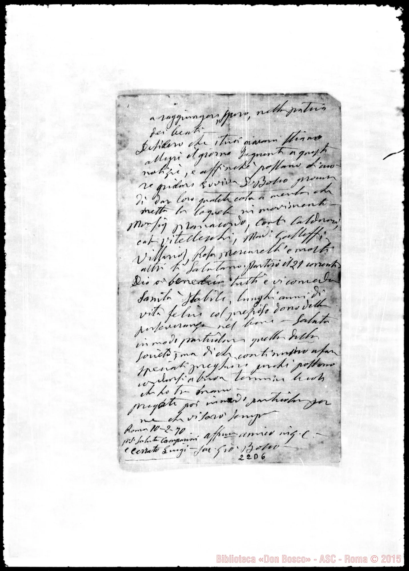 Fotogramma D 6 — Francesia Giovanni, sac. SDB