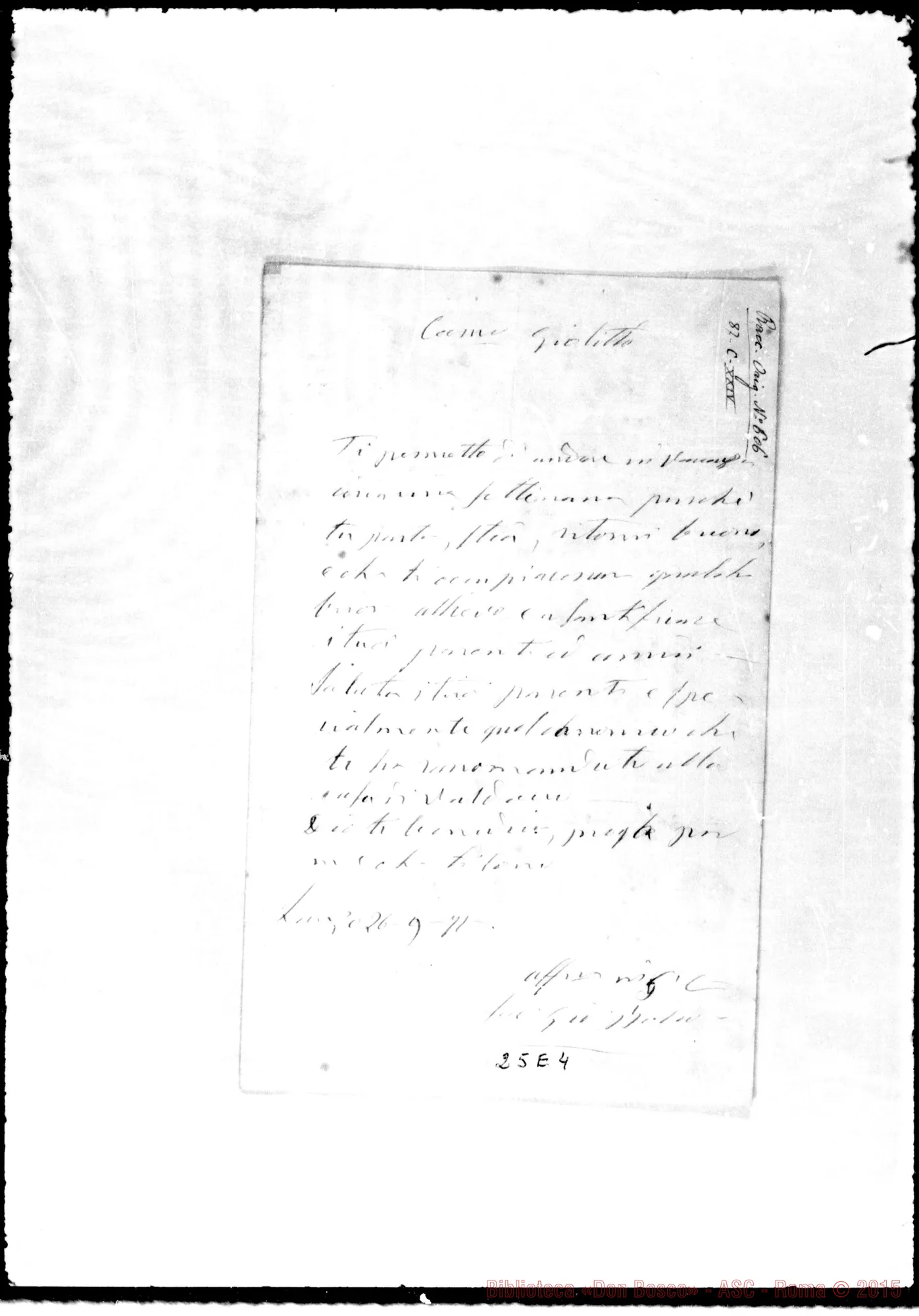 Fotogramma E 4 — Giulitto Giuseppe, sac. SDB