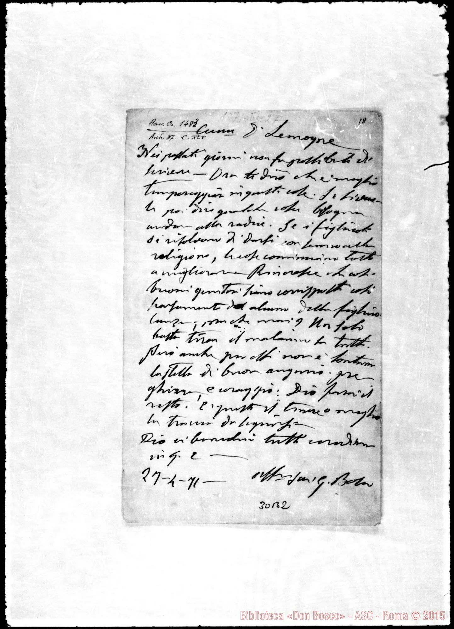 Fotogramma B 2 — Lemoyne Gio. Battista, sac. SDB