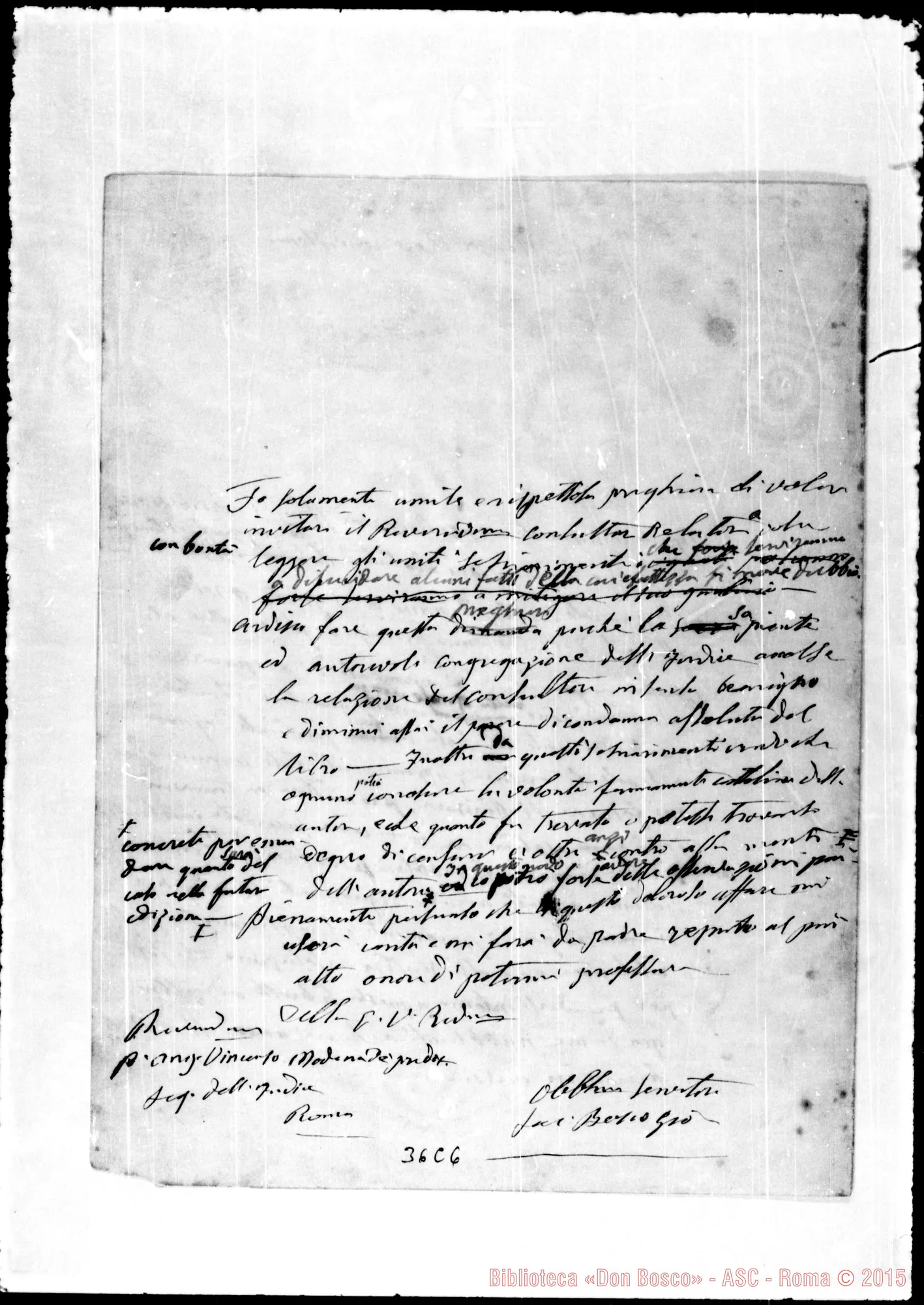 Fotogramma C 6 — Modena Angelo Vincenzo, Segret. S.C. dell’indice