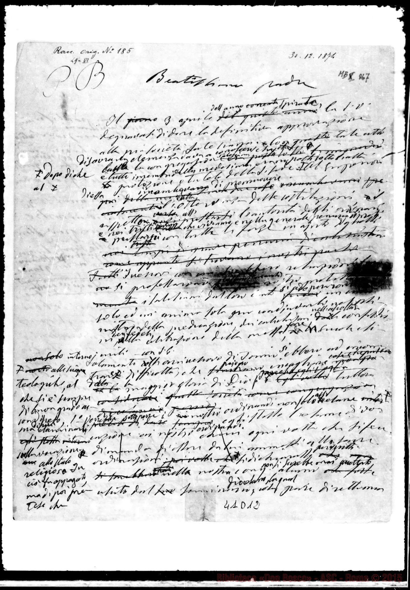Fotogramma D 12 — Pio IX, Papa