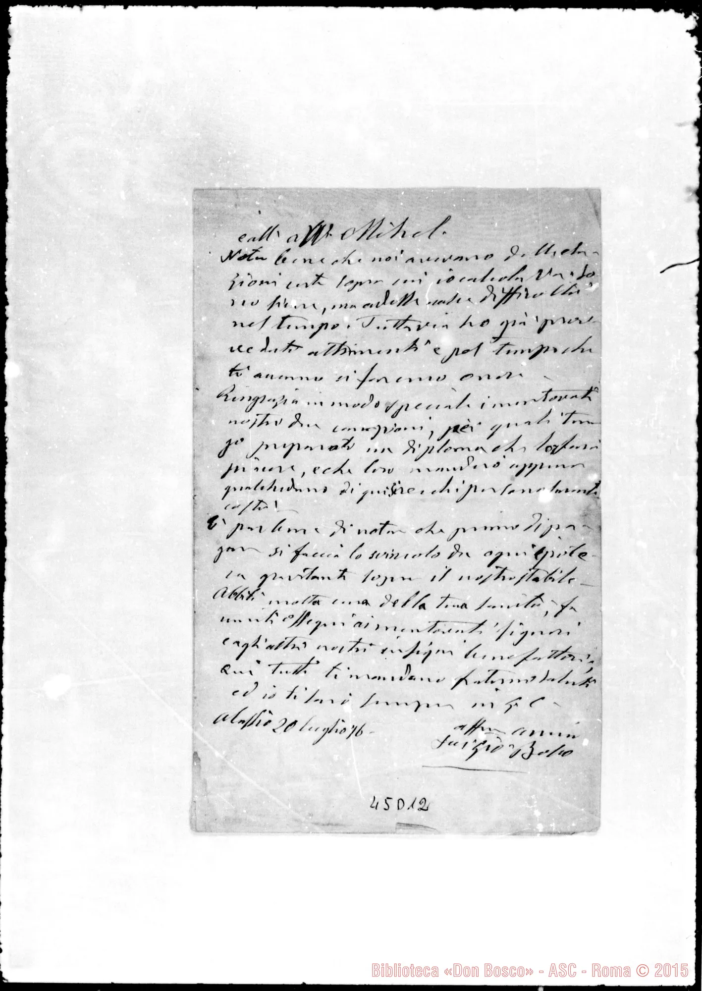 Fotogramma D 12 — Ronchail Giuseppe, sac. SDB