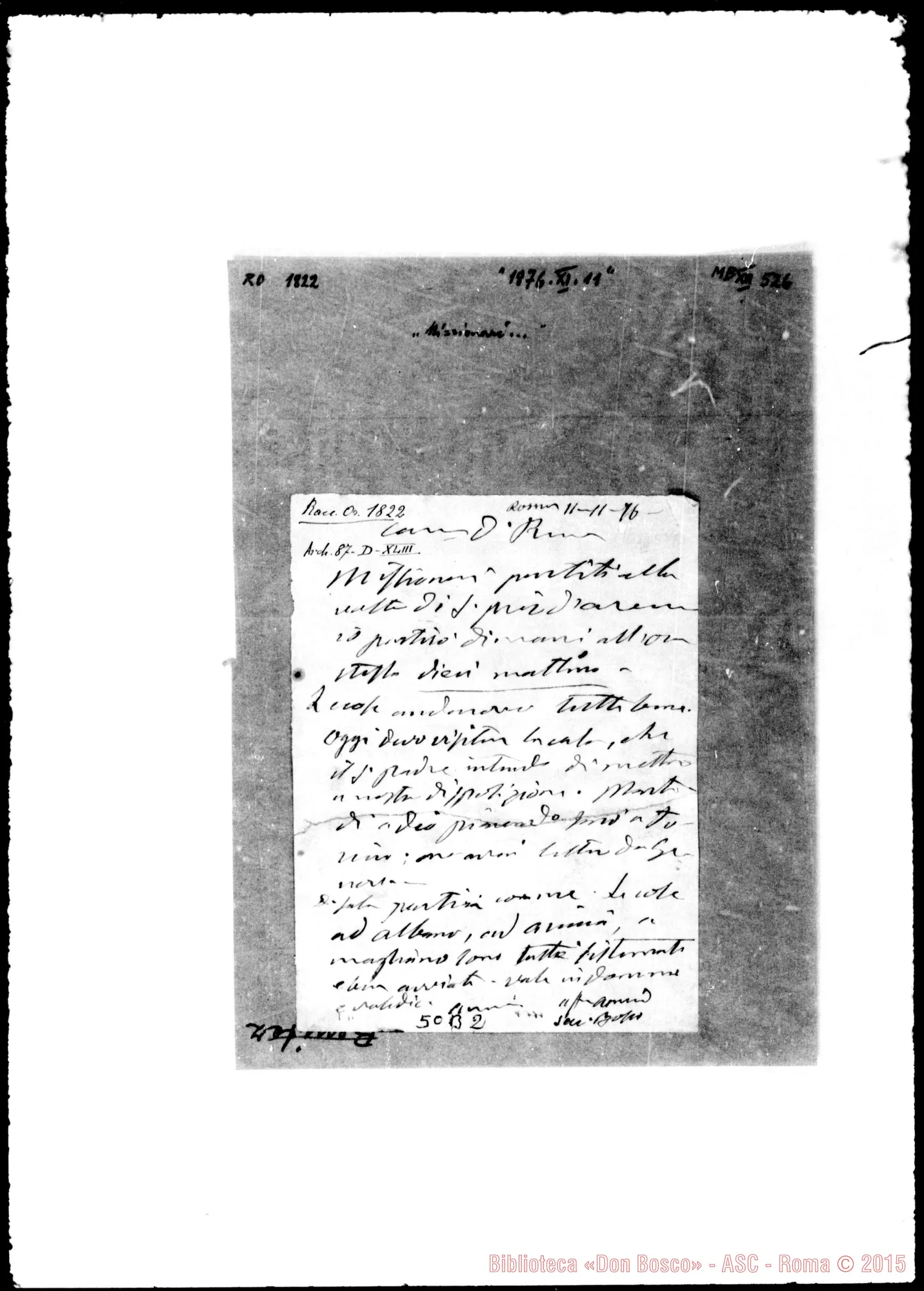 Fotogramma B 2 — Rua Michele, sac. SDB