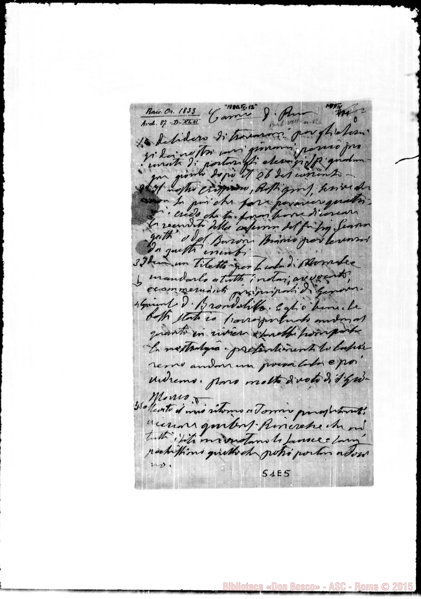 Fotogramma E 5 — Rua Michele, sac. SDB
