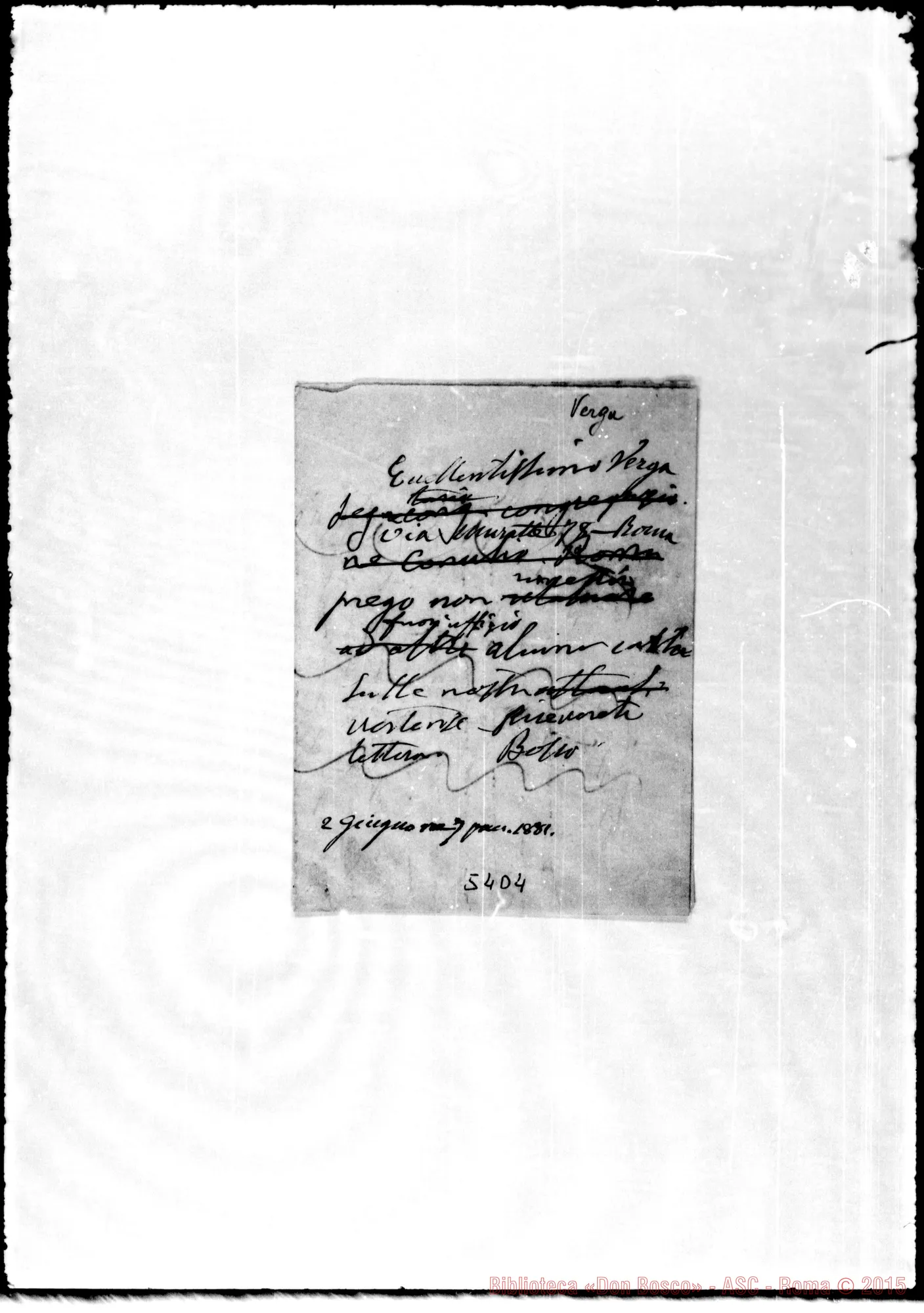 Fotogramma D 4 — Verga Isidoro, Card. Segret. della S.C. Concilio