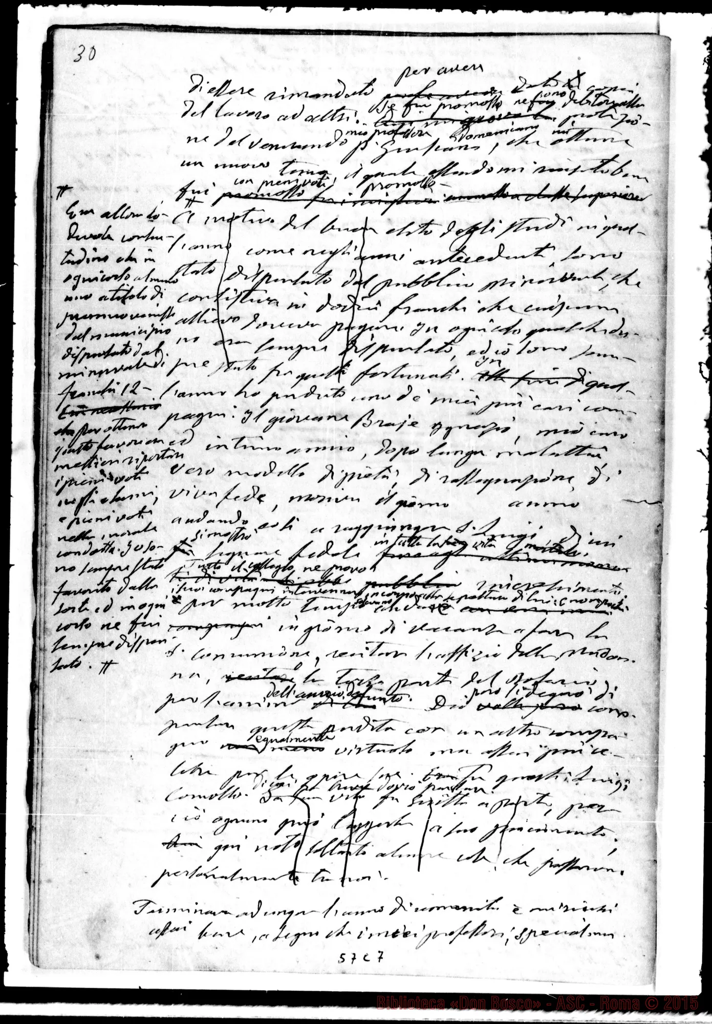 Fotogramma C 7 — Memorie dell'Oratorio di S. Francesco di Sales. Esclusivamente pei Soci salesiani». Ms. autogr. Bosco