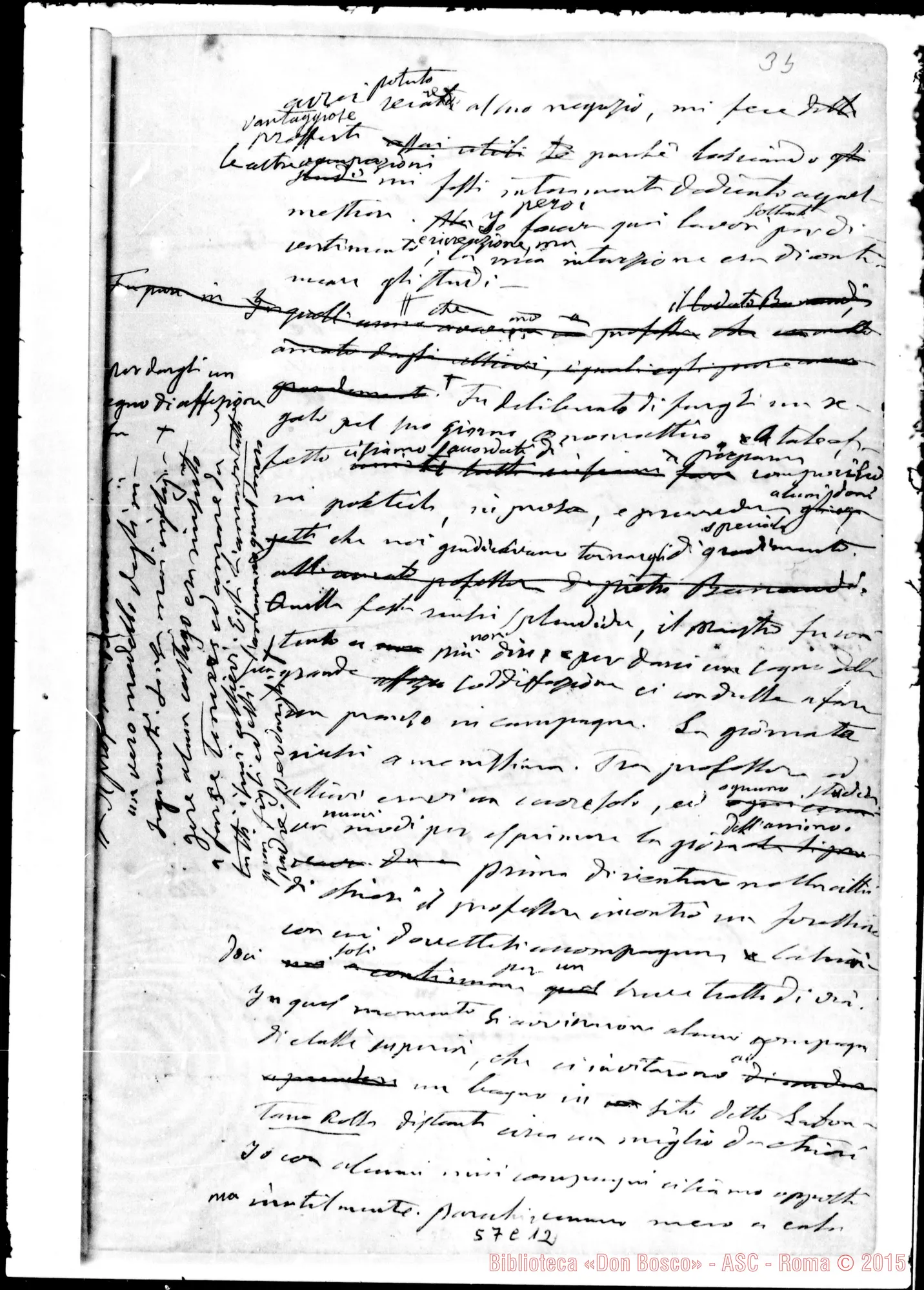 Fotogramma C 12 — Memorie dell'Oratorio di S. Francesco di Sales. Esclusivamente pei Soci salesiani». Ms. autogr. Bosco
