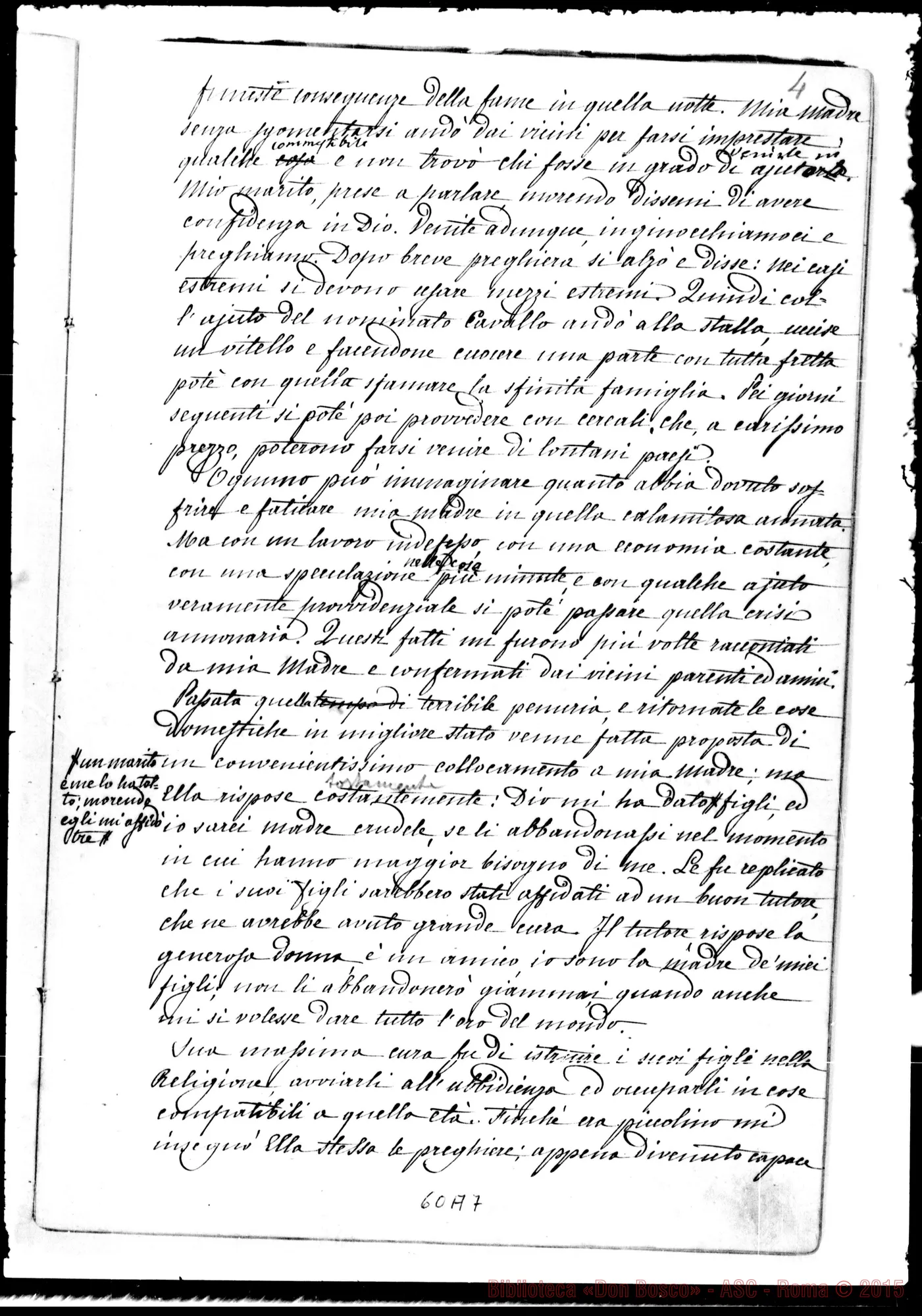 Fotogramma A 7 — Memorie dell'Oratorio di S. Francesco di Sales. Esclusivamente per i Soci Salesiani. Ms. autogr. di D. Berto con correzioni e molte aggiunte autogr. di D. Bosco
