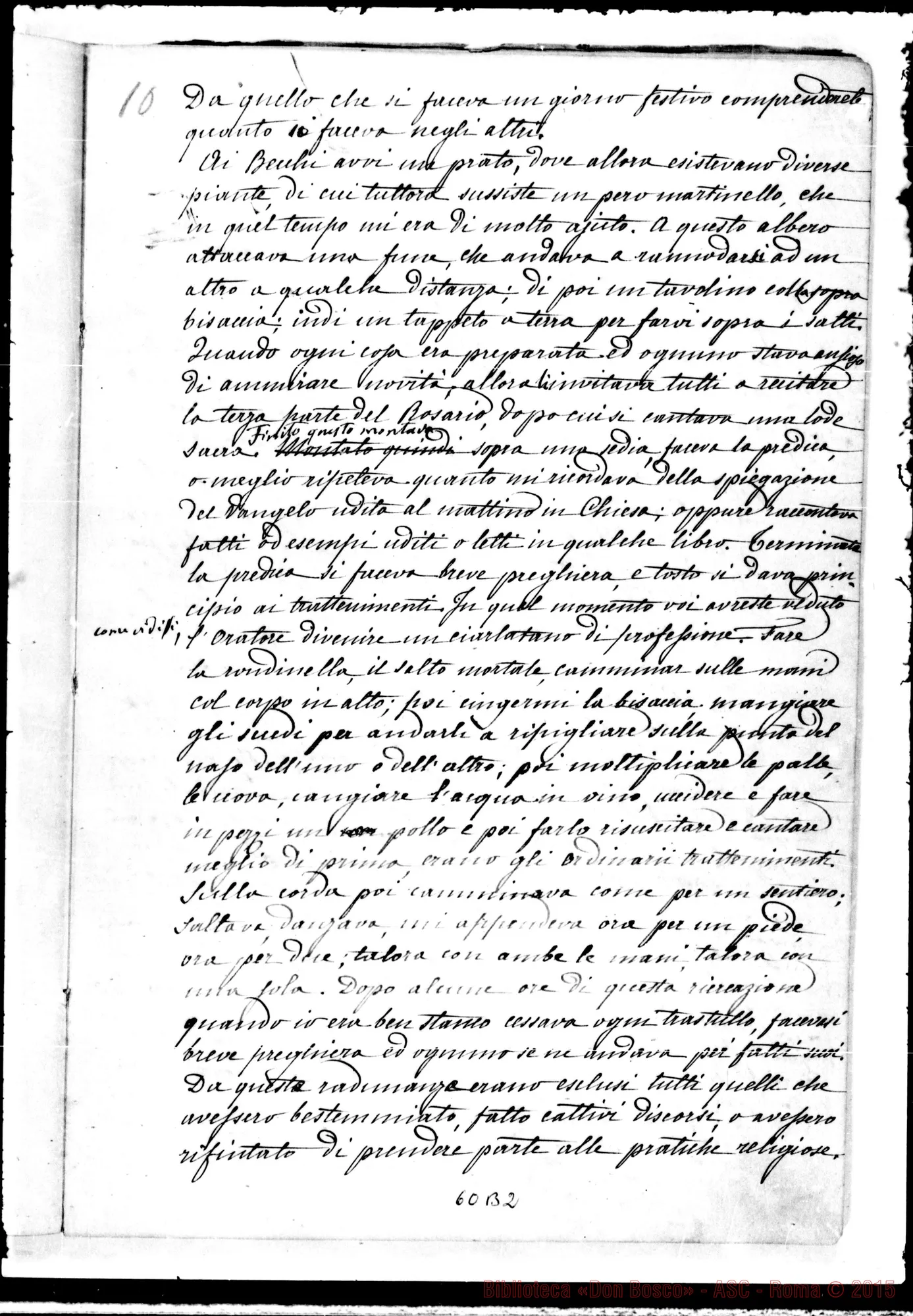 Fotogramma B 2 — Memorie dell'Oratorio di S. Francesco di Sales. Esclusivamente per i Soci Salesiani. Ms. autogr. di D. Berto con correzioni e molte aggiunte autogr. di D. Bosco