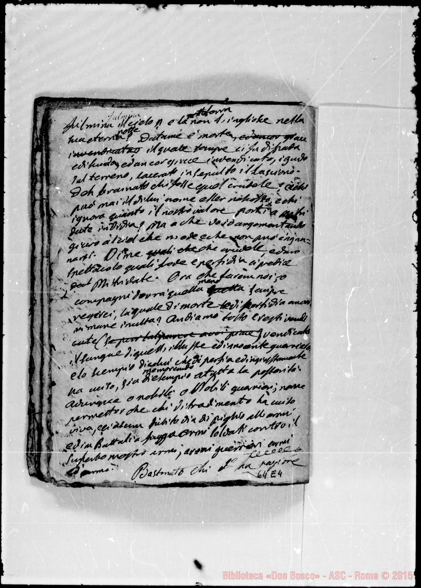 Fotogramma E 4 — Quaderno di latino: «Forse vi è…»