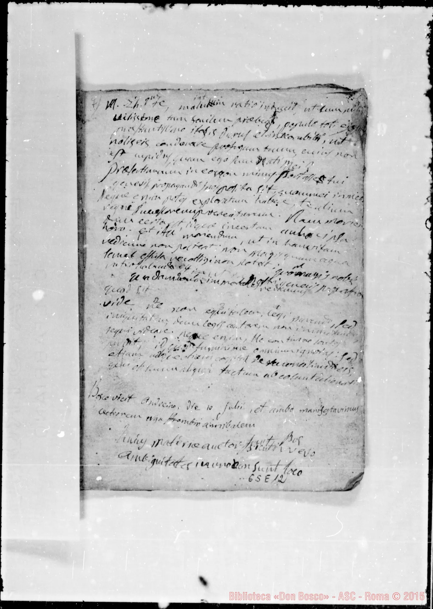 Fotogramma E 12 — Quaderno di versioni latine: «…malum ratio inducit ut cum…»