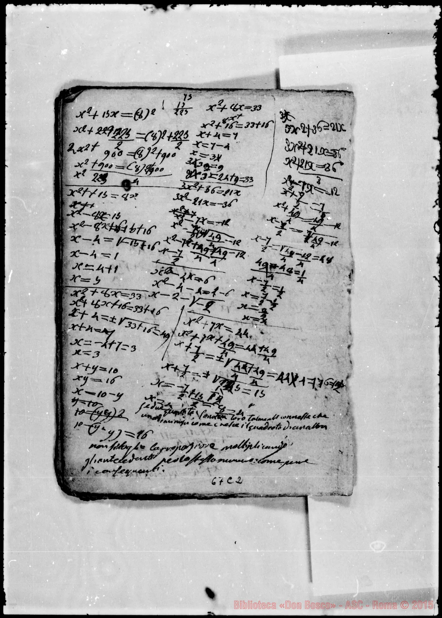 Fotogramma C 2 — Quaderni di Matematica: «La Matematica è la scienza di…»