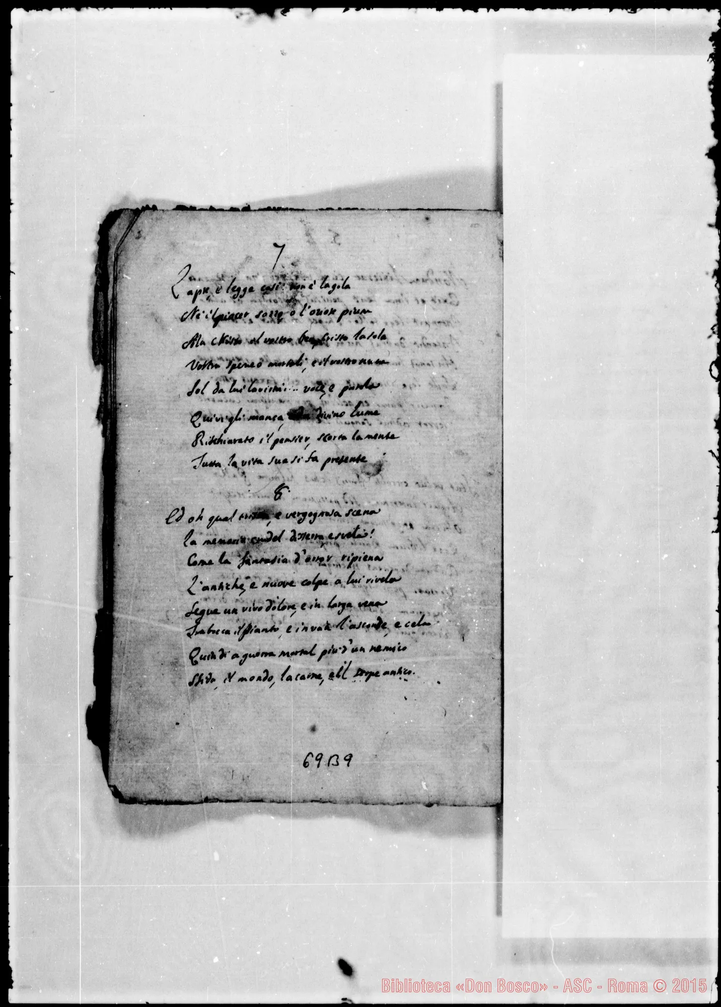 Fotogramma B 9 — «Sonetti III…» Sonetti ed altre composizioni poetiche