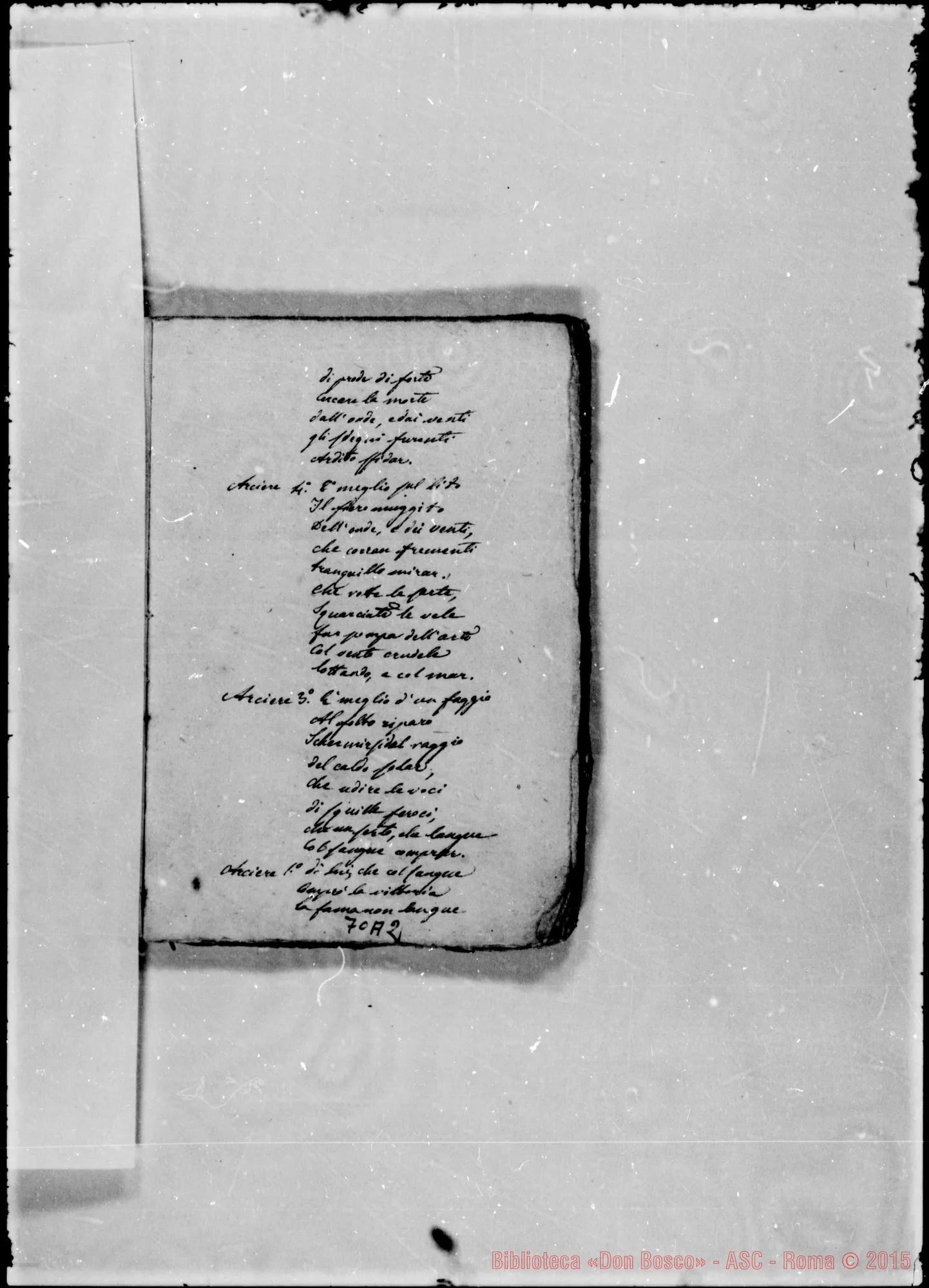 Fotogramma A 2 — Quaderno di poesie: «Bayma»