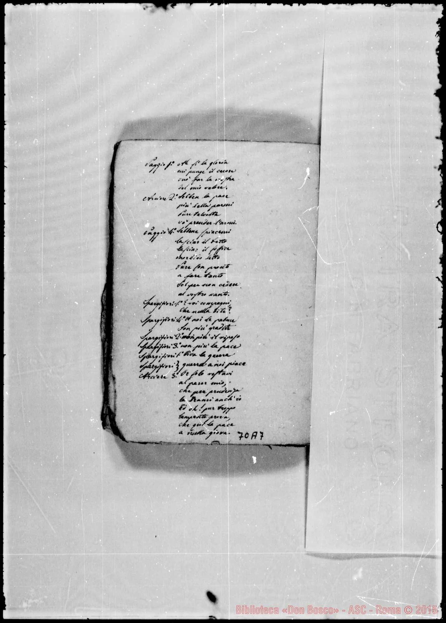 Fotogramma A 7 — Quaderno di poesie: «Bayma»