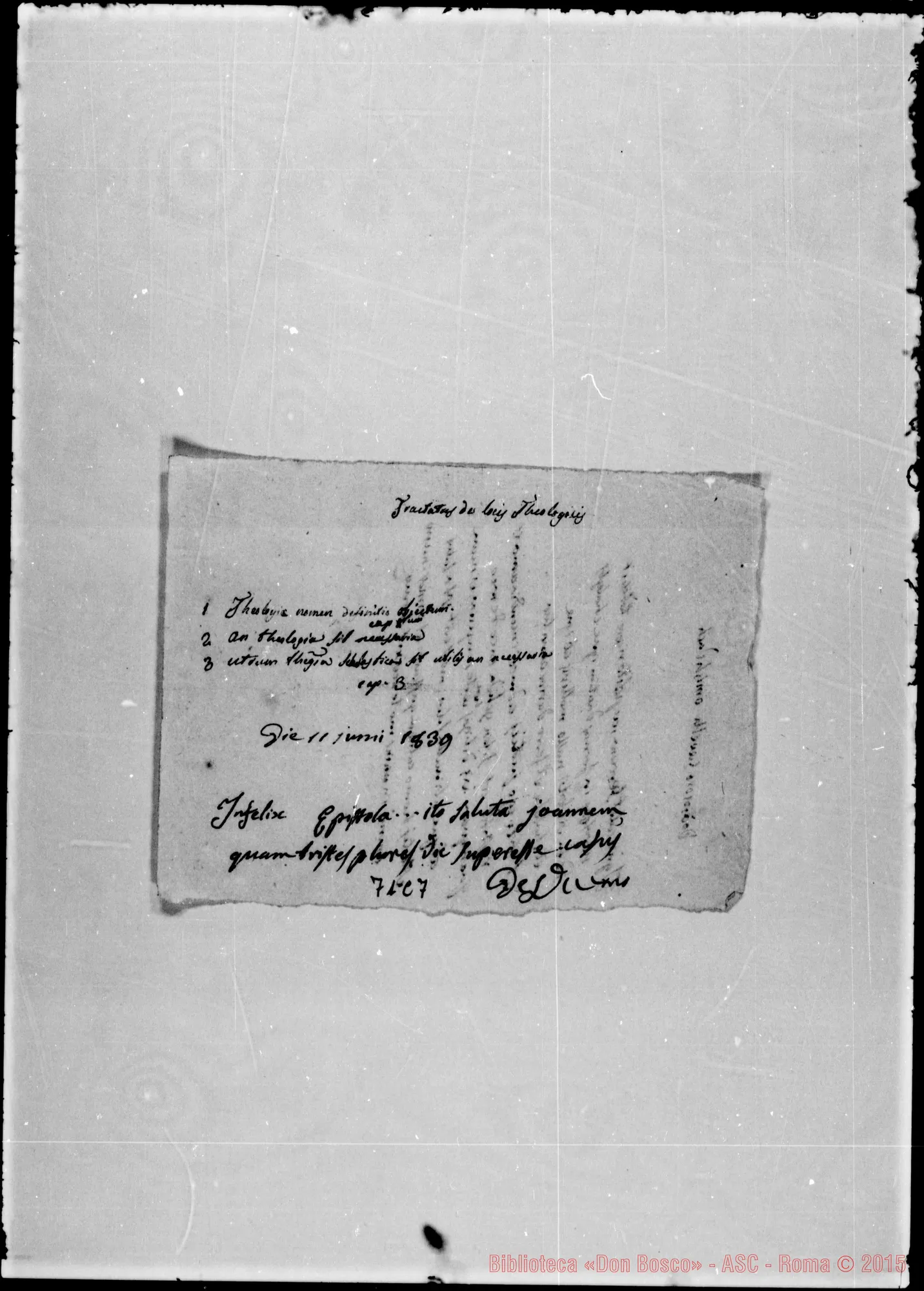 Fotogramma C 7 — Appunti sul «De locis theologicis…» Ms. Bosco