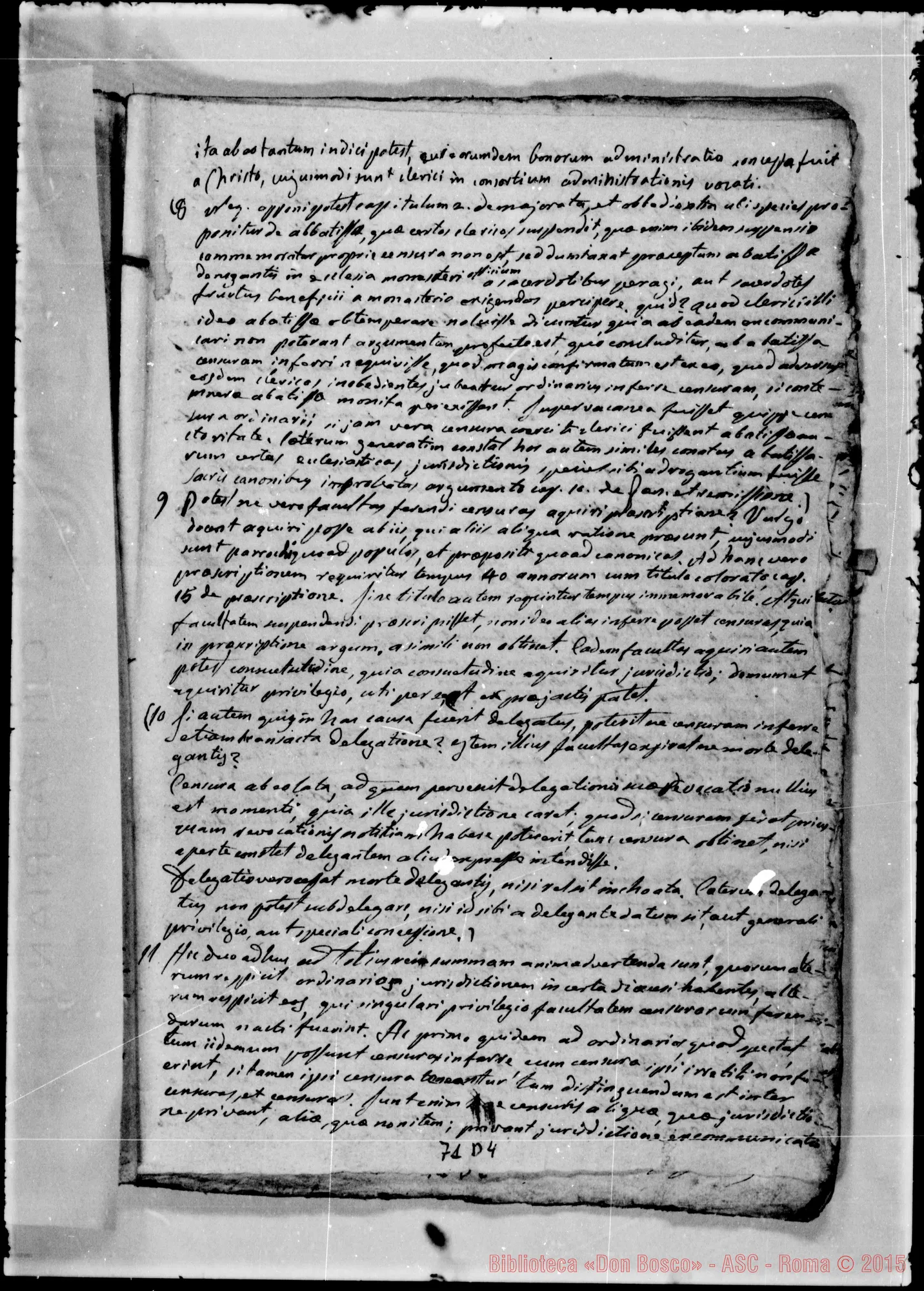Fotogramma D 4 — «De censuris». Ms. Bosco