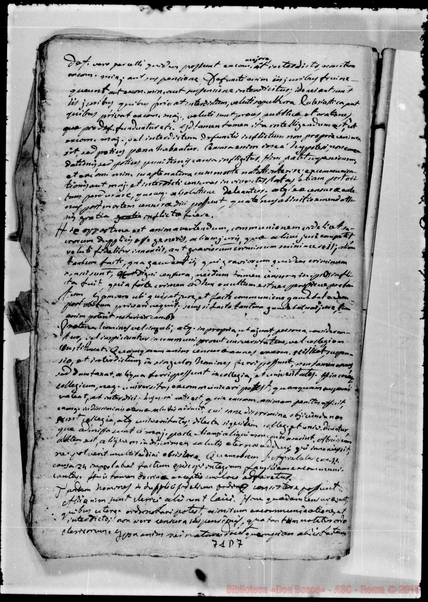 Fotogramma D 7 — «De censuris». Ms. Bosco