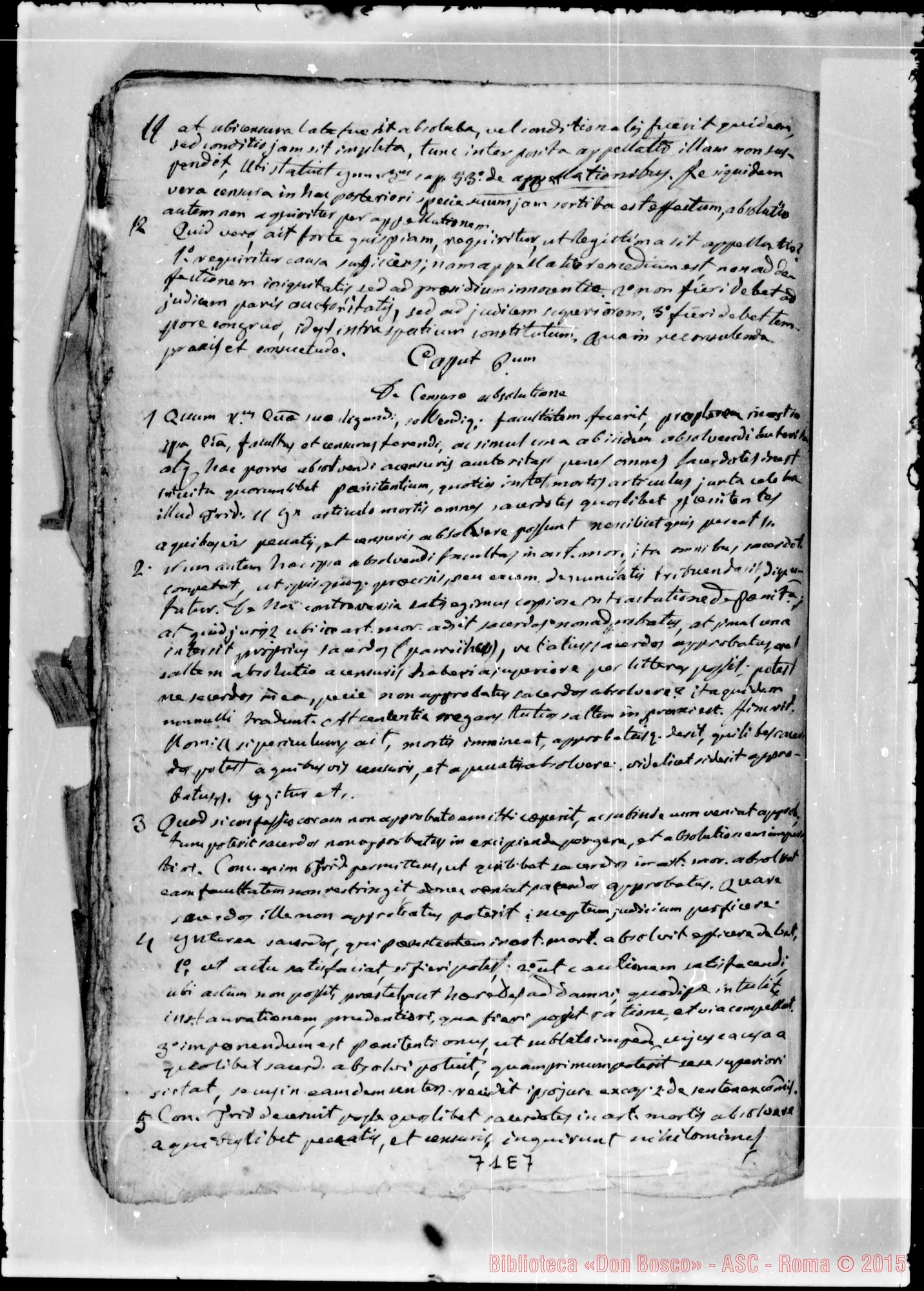 Fotogramma E 7 — «De censuris». Ms. Bosco
