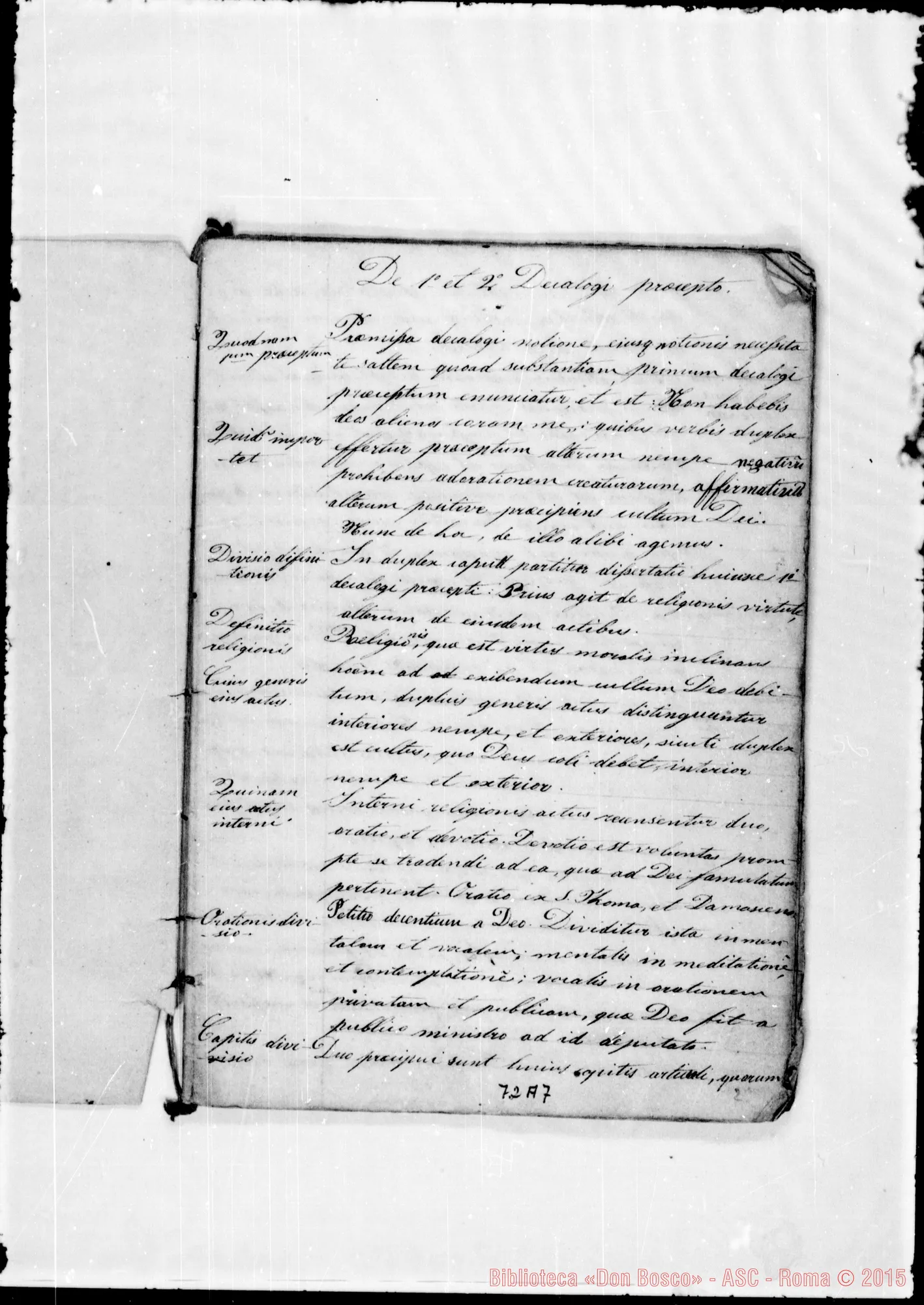 Fotogramma A 7 — «Analysis quaestionum quae…» Poesie: (ASC 132) Sul nome «Autografi Poesie». Ms. Bosco tutti