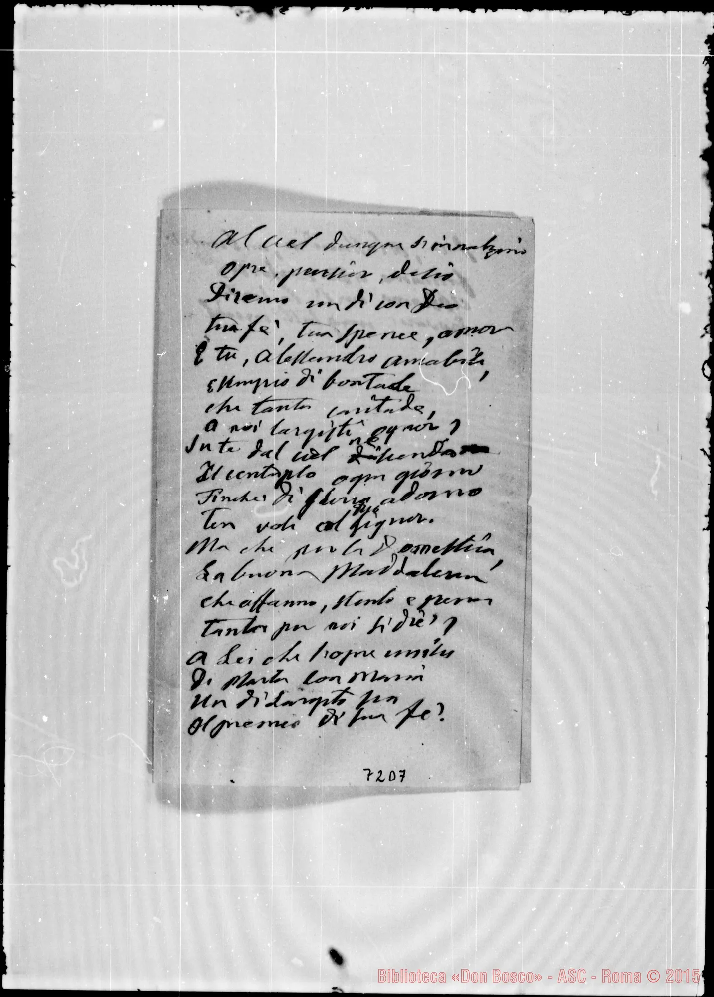 Fotogramma D 7 — «Nell’onomastico giorno…» 1874