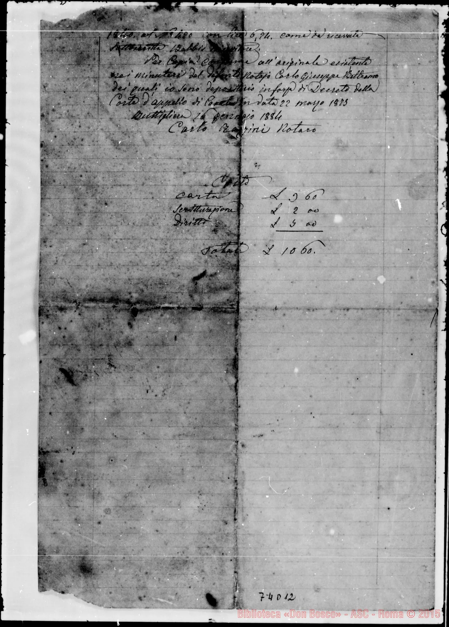 Fotogramma D 12 — Altra stesura