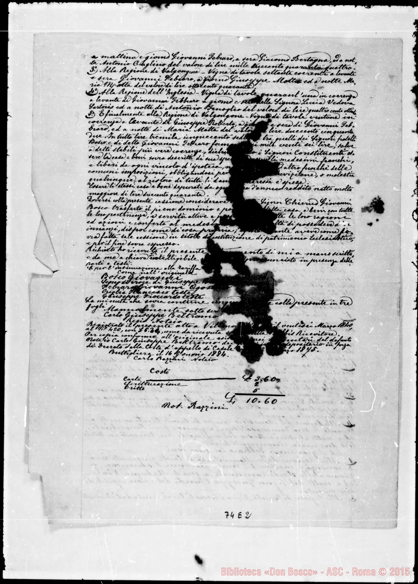 Fotogramma E 2 — Riassunto del documento di Patrimonio