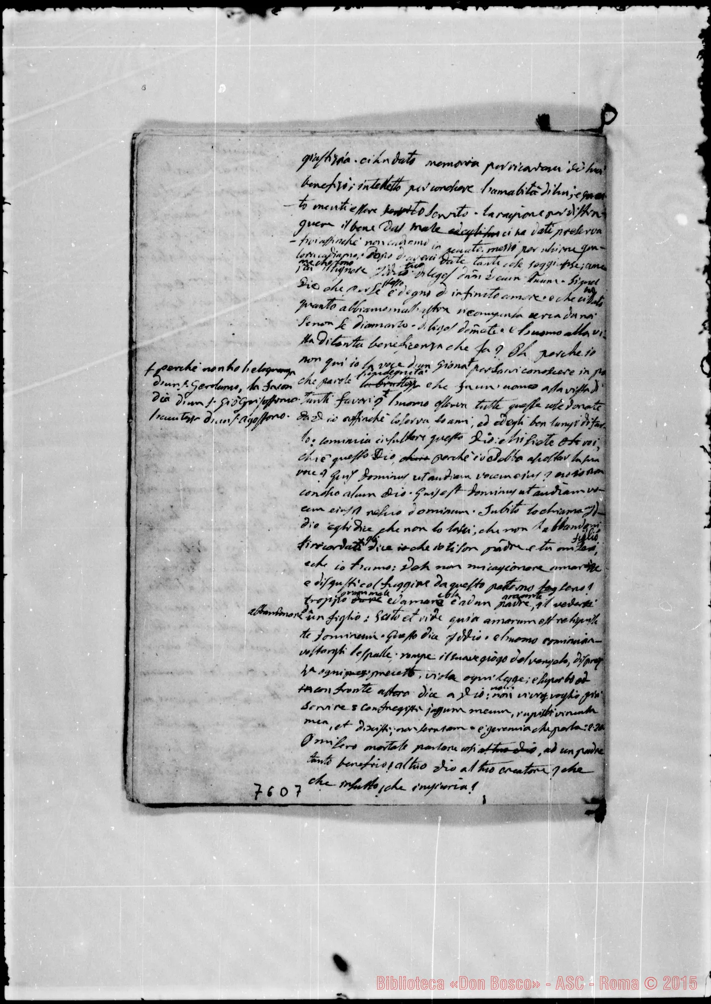 Fotogramma D 7 — «Peccato mortale. Allorché…» Ms. Bosco, 17-4-1842