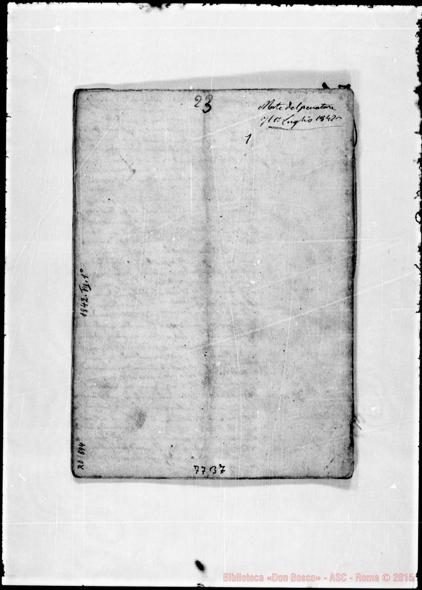 Fotogramma B 7 — «Morte del peccatore». Ms. Bosco, 1-7-1842