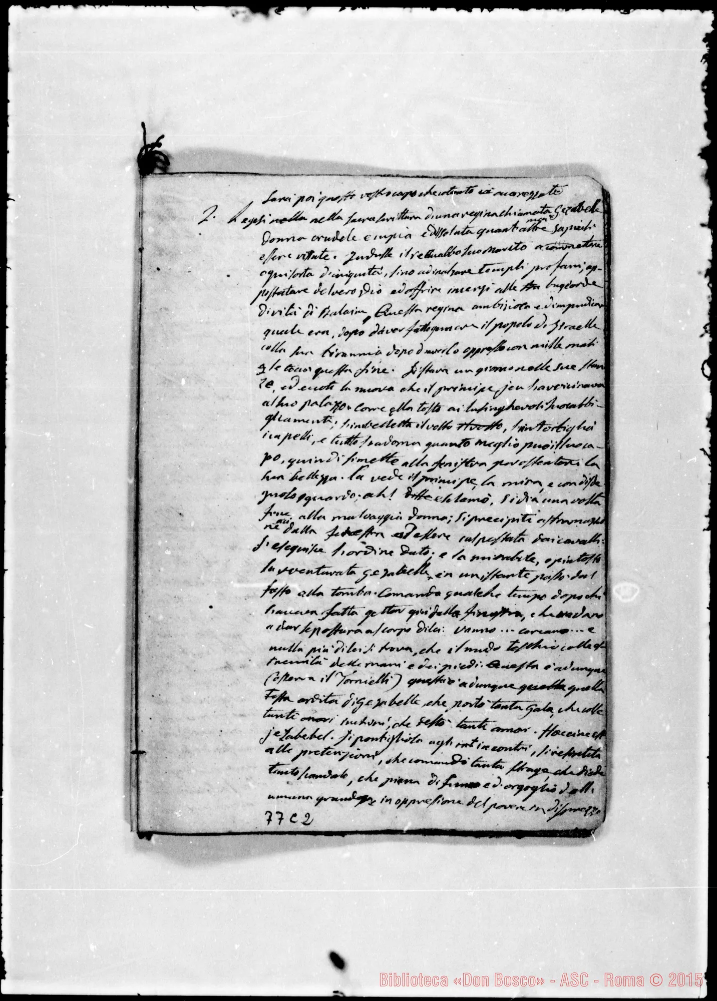 Fotogramma C 2 — «Con la morte finisce il tempo…» Ms. Bosco, 17-7-1842