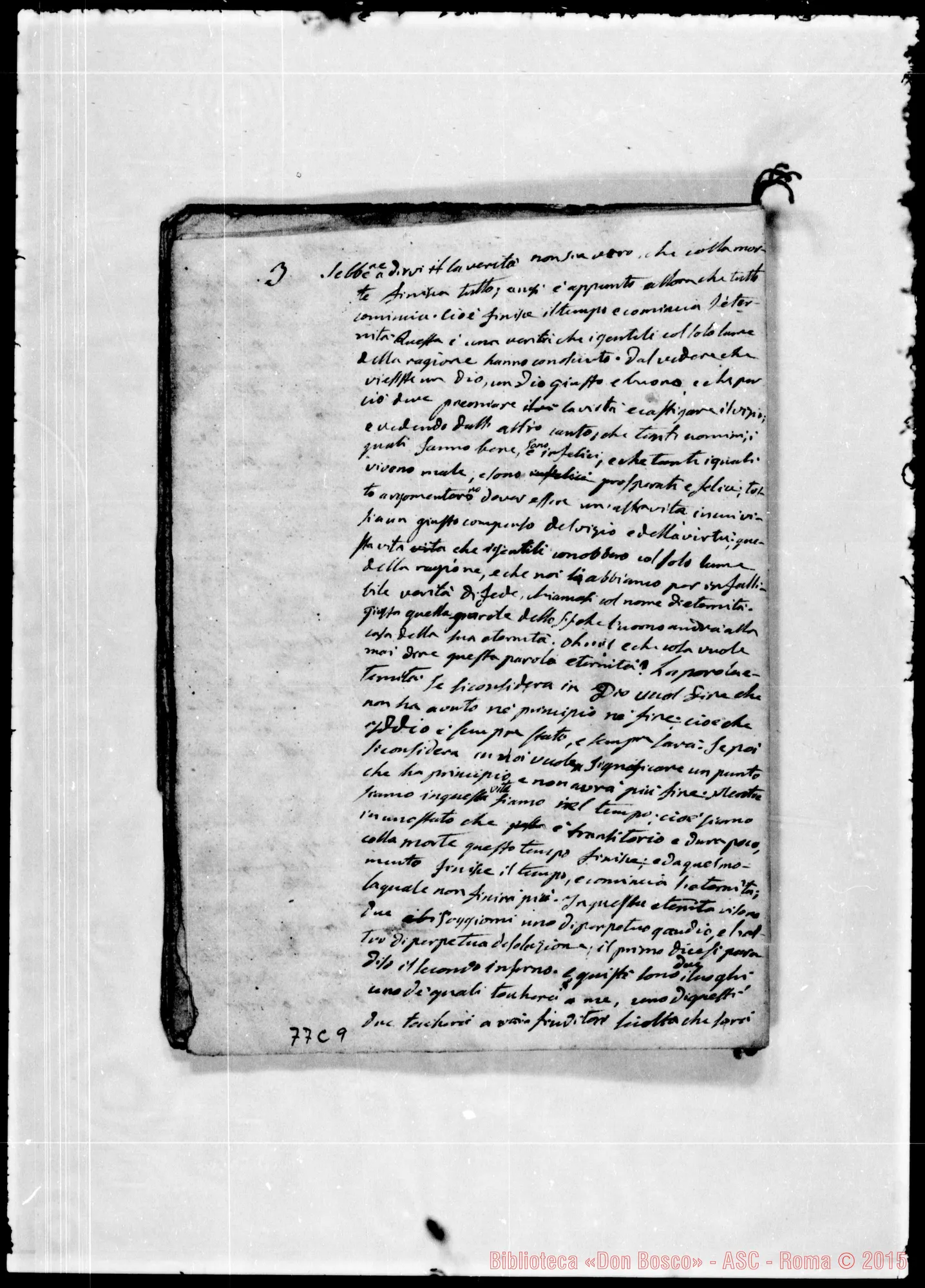 Fotogramma C 9 — «Con la morte finisce il tempo…» Ms. Bosco, 17-7-1842