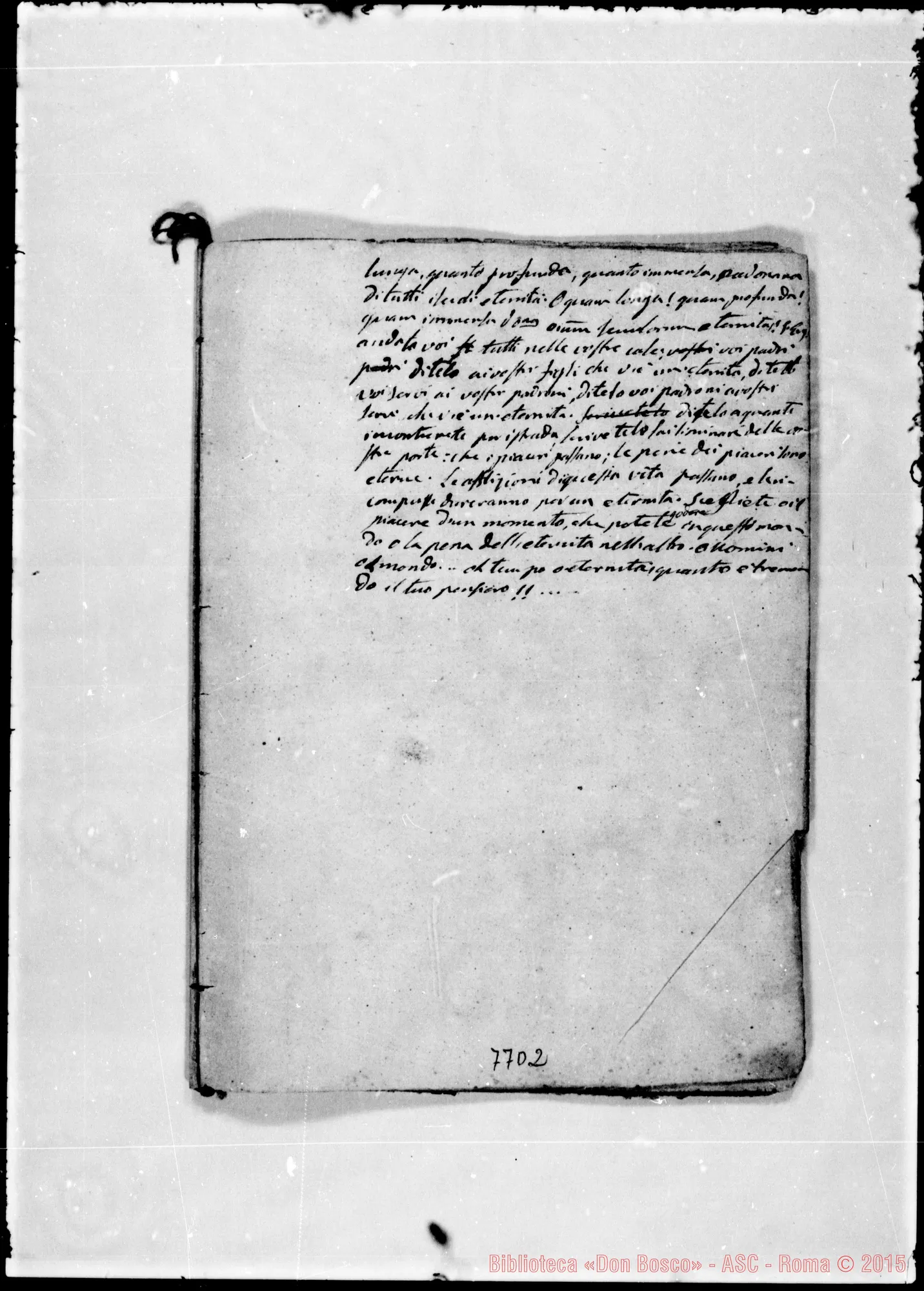 Fotogramma D 2 — «Con la morte finisce il tempo…» Ms. Bosco, 17-7-1842