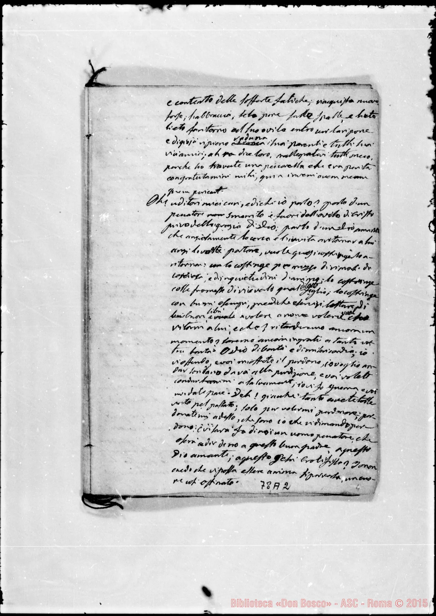 Fotogramma A 2 — «Misericordia tua, Domine, piena…» Ms. Bosco, 20-7-1842