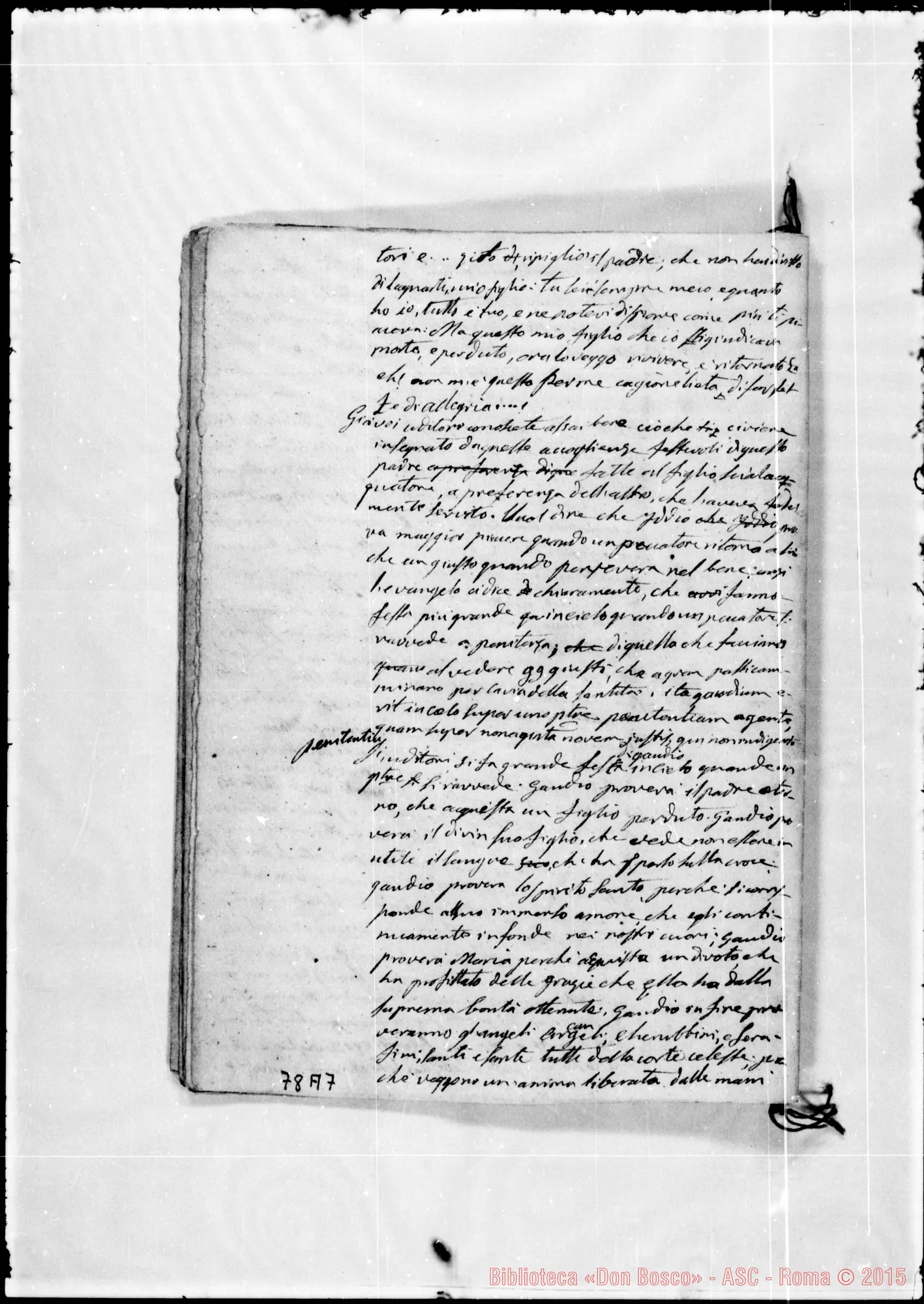 Fotogramma A 7 — «Misericordia tua, Domine, piena…» Ms. Bosco, 20-7-1842
