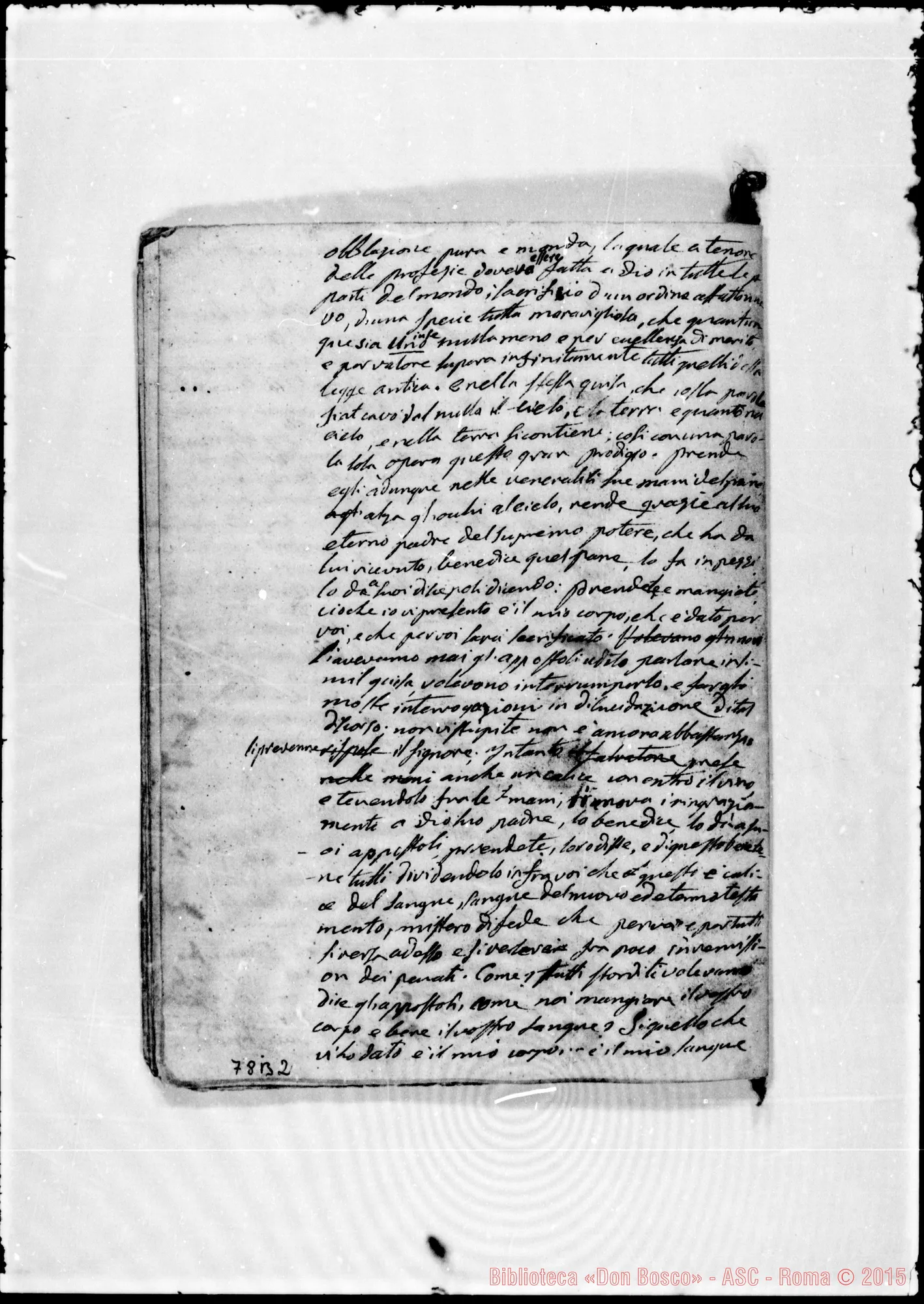 Fotogramma B 2 — «Gesù C. instituisce l’Eucaristia…» Ms. Bosco, 12-8-1842