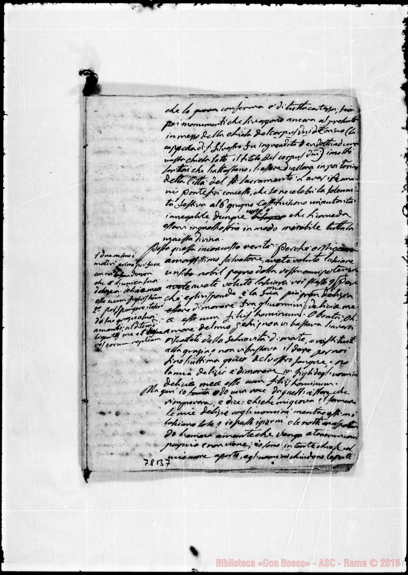 Fotogramma B 7 — «Gesù C. instituisce l’Eucaristia…» Ms. Bosco, 12-8-1842