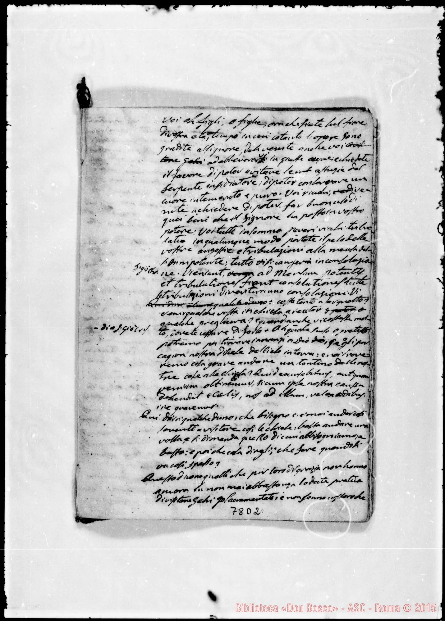 Fotogramma D 2 — «Il profeta Geremia…» Ms. Bosco, 22-8-1842